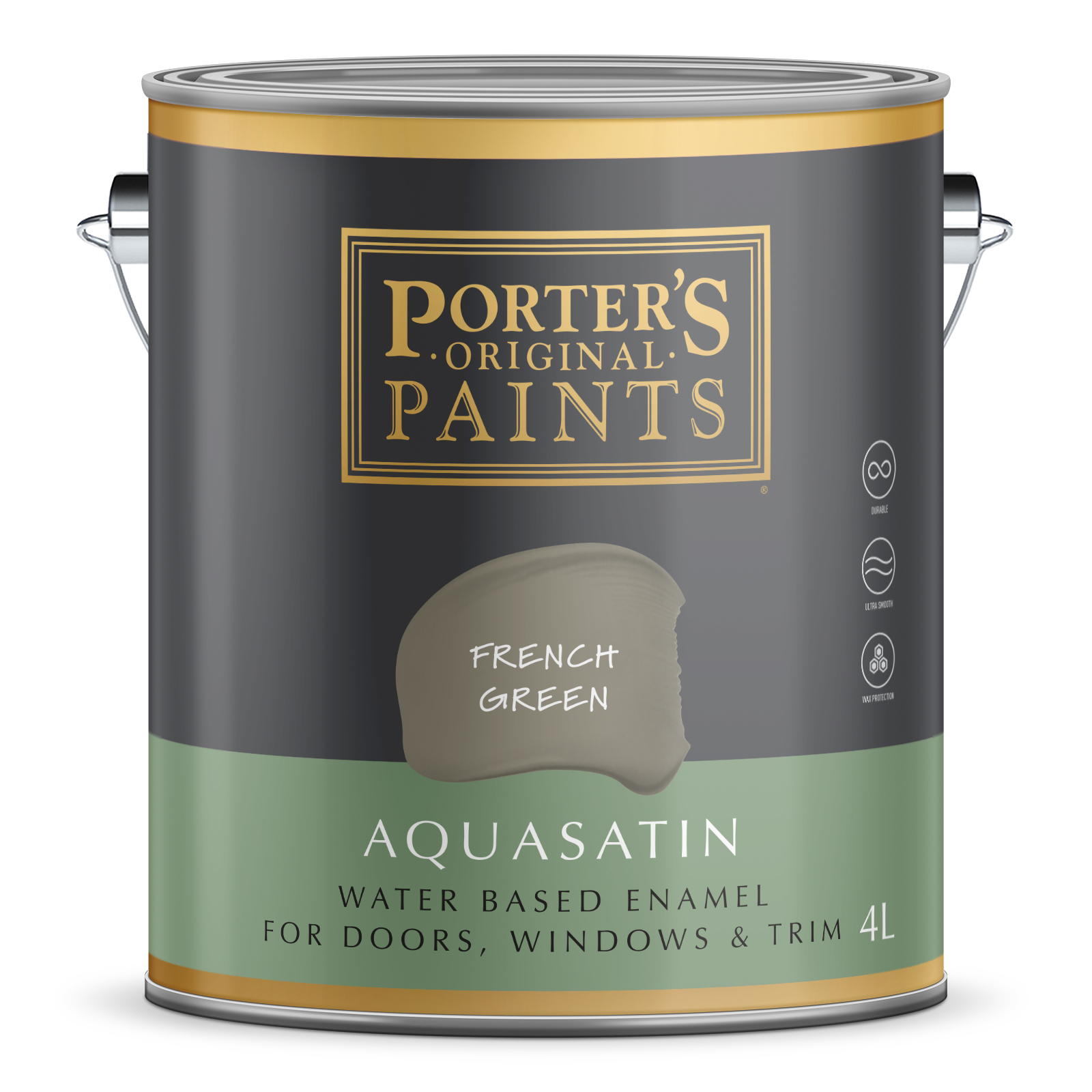 Porter's Paints 4L French Green Aquasatin