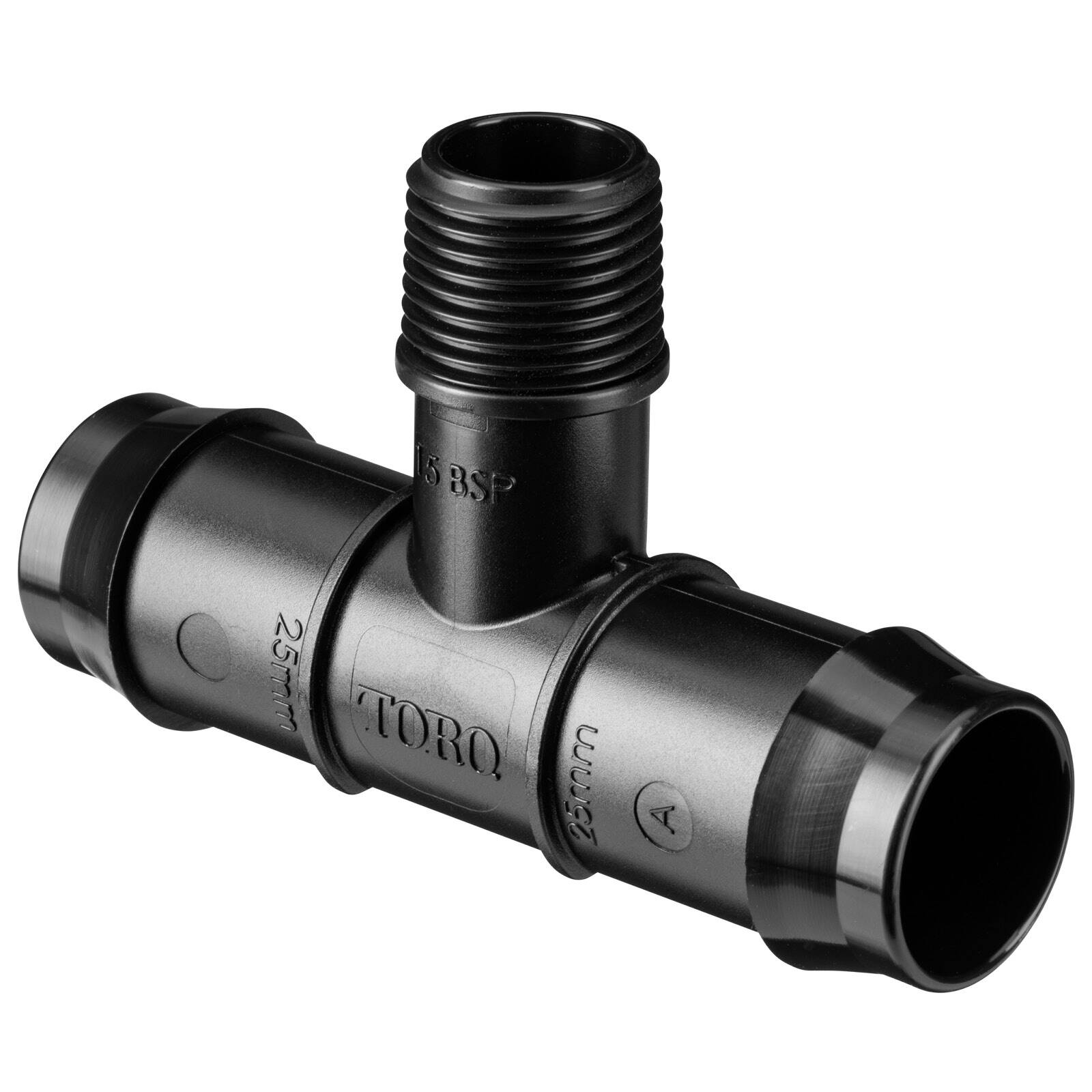 Toro 25mm Barbed x 15mm Single BSP Male Threaded Tee