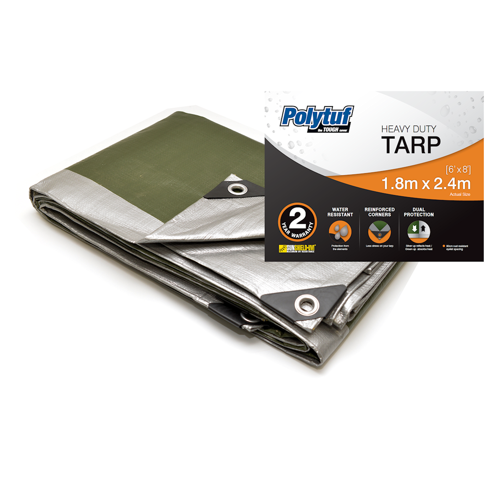 Polytuf 1.8 x 2.4m Heavy Duty Tarpaulin