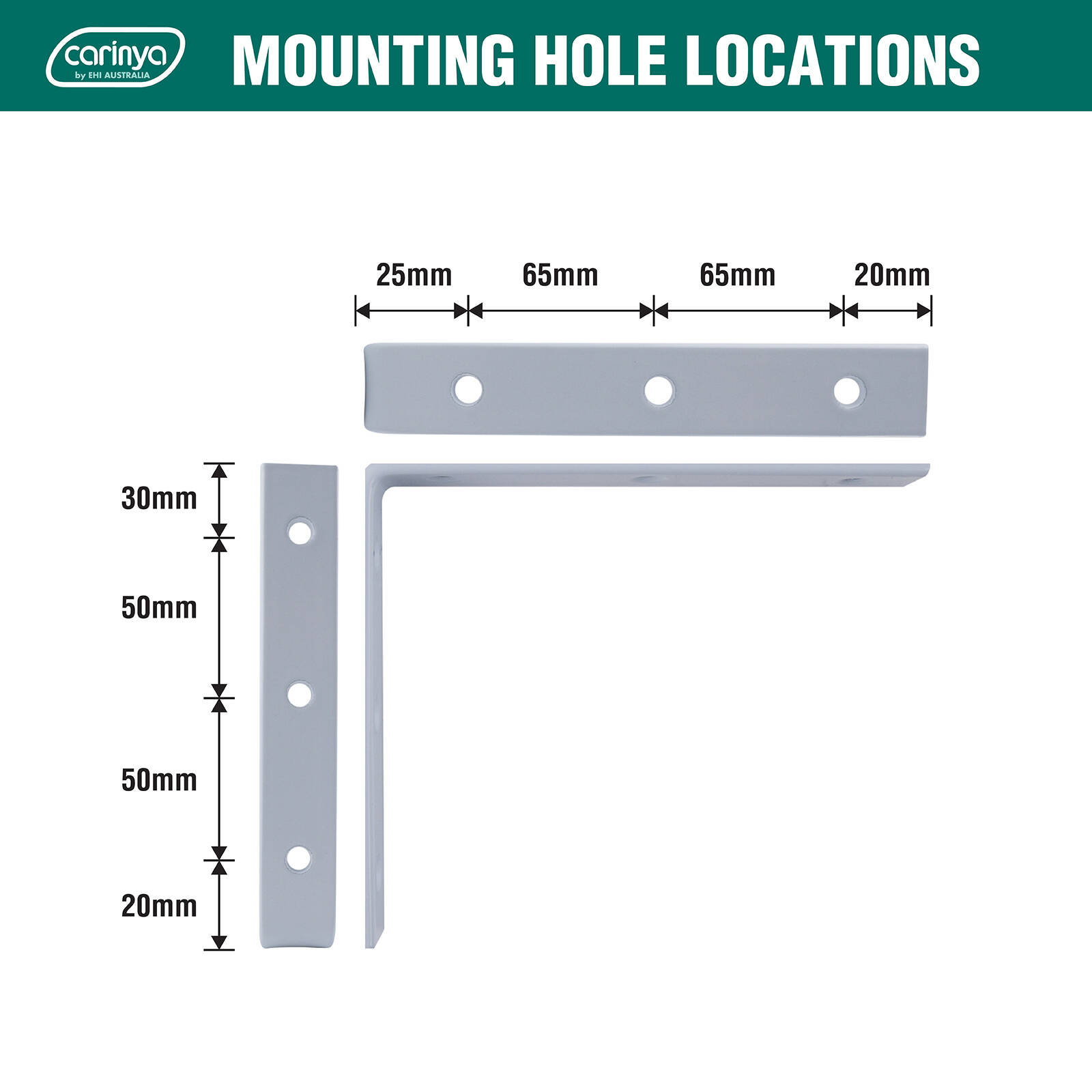 Carinya 175 x 150mm White Angle Bracket 6 Carinya 175 x 150mm White Angle Bracket