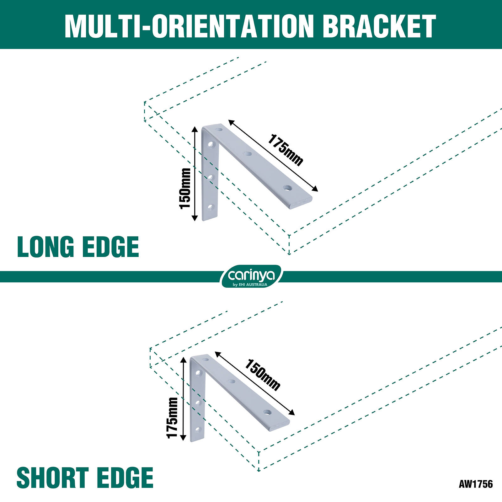Carinya 175 x 150mm White Angle Bracket 7 Carinya 175 x 150mm White Angle Bracket