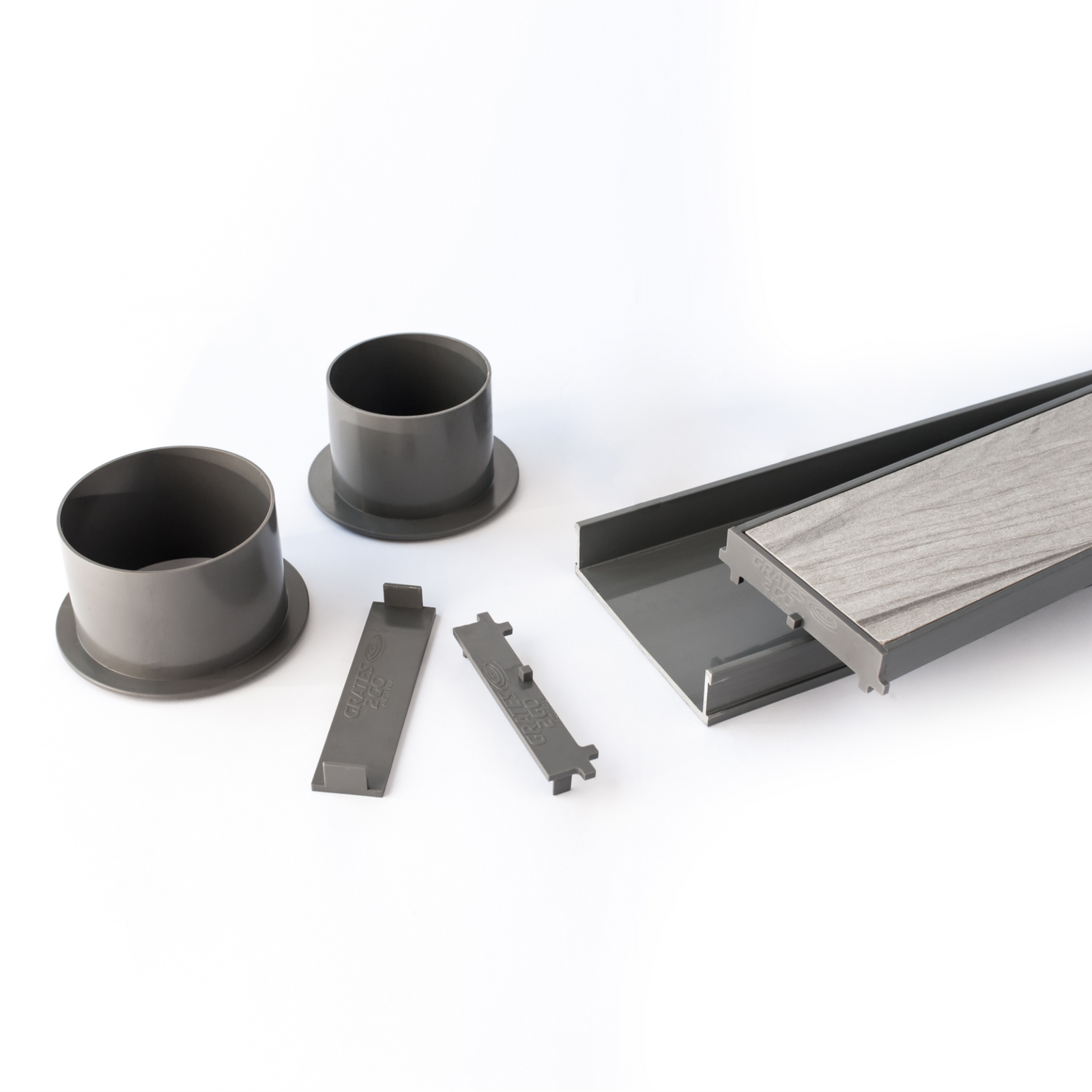 Grates 2 Go 1250mm Grey Tile Insert Shower Grate Modular Kit