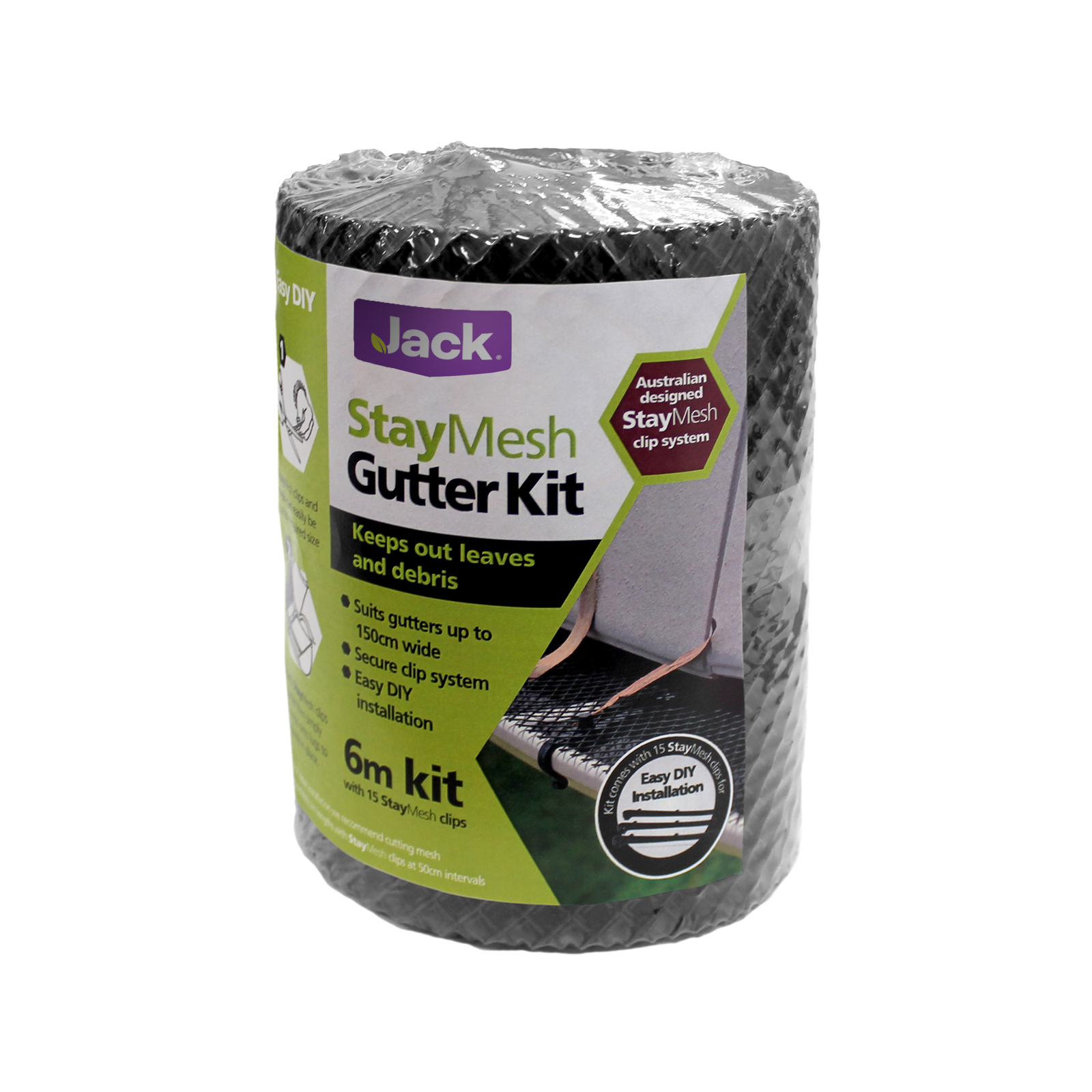 Jack 160mm x 6m Plastic Gutterguard Mesh With Clips