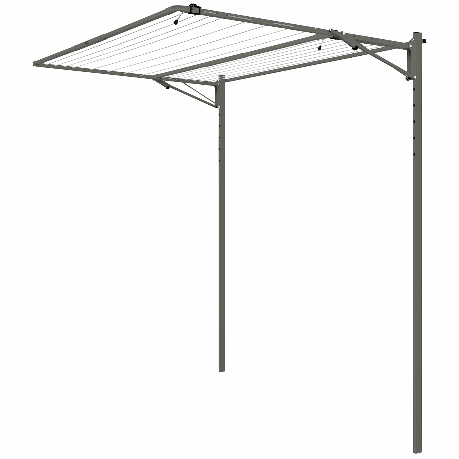 Austral 2.4m Woodland Grey Fold Down Clothesline Accessory Ground Mount Kit Plated