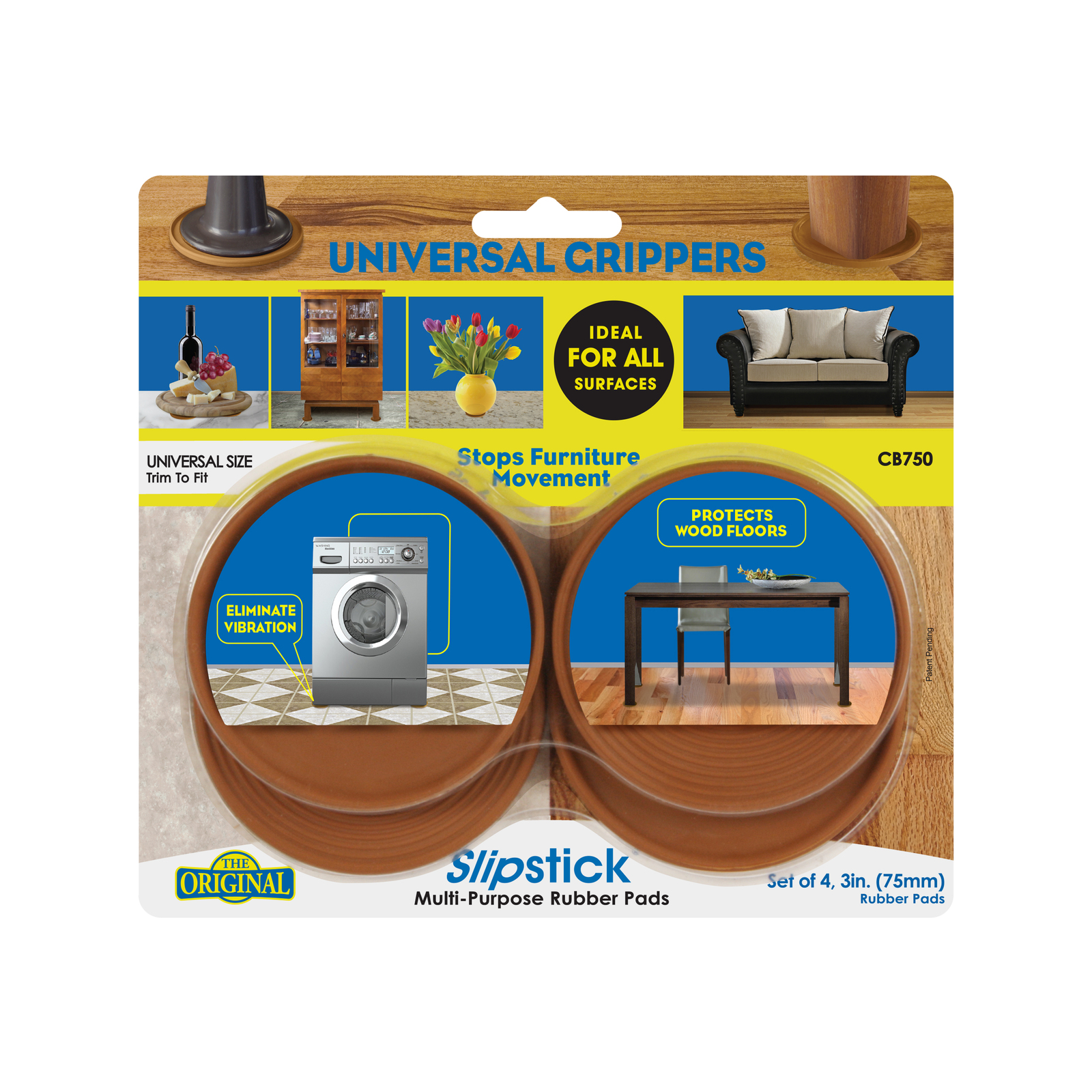 Slipstick 75mm Round Caramel Small Glide Cup - 4 Pack