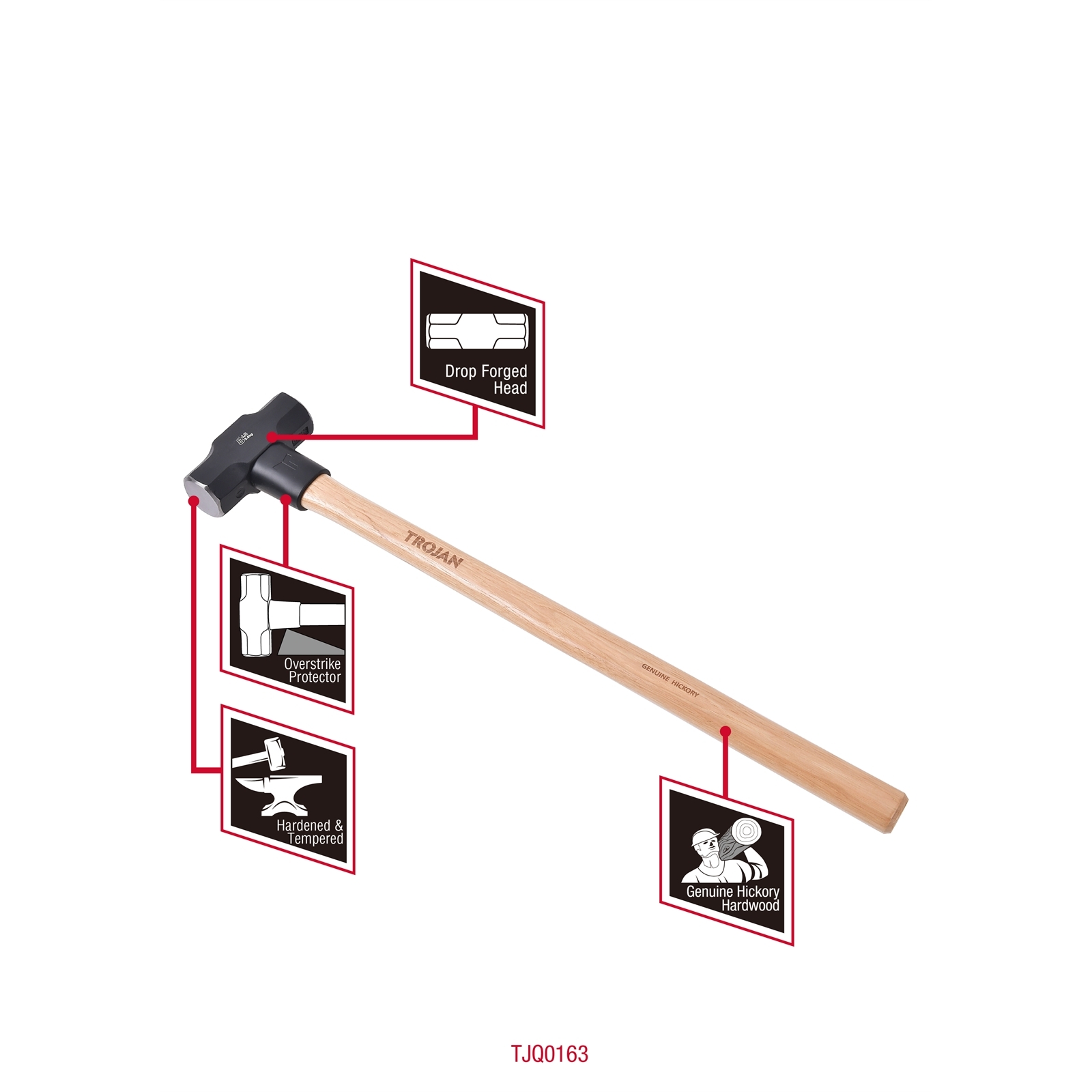 Trojan 8lb 3.6kg Timber Sledge Hammer