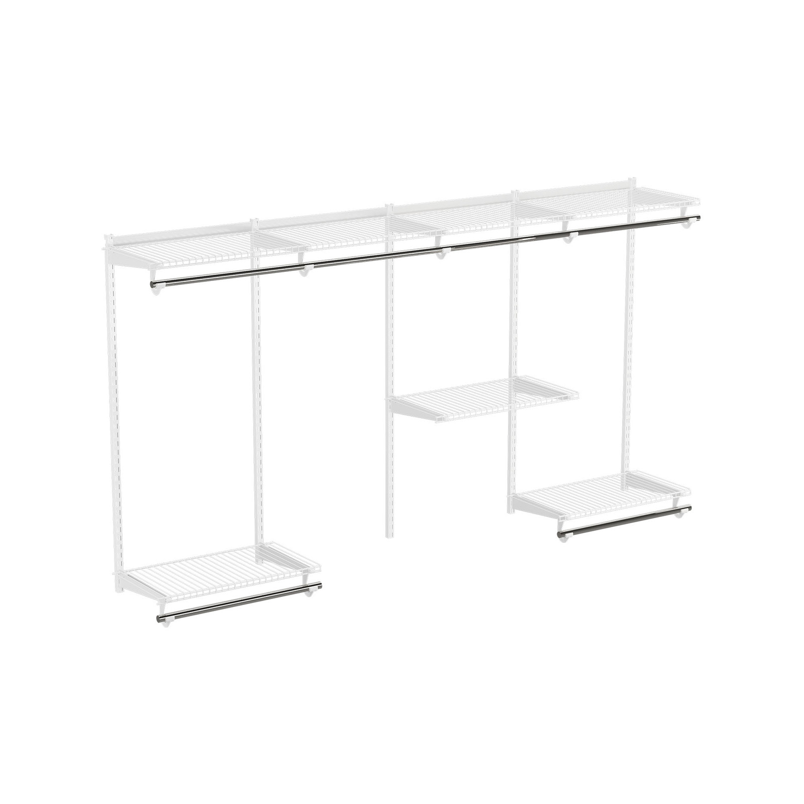 Flexi Storage Home Solutions 2400mm White Double Slot Wardrobe Starter Kit