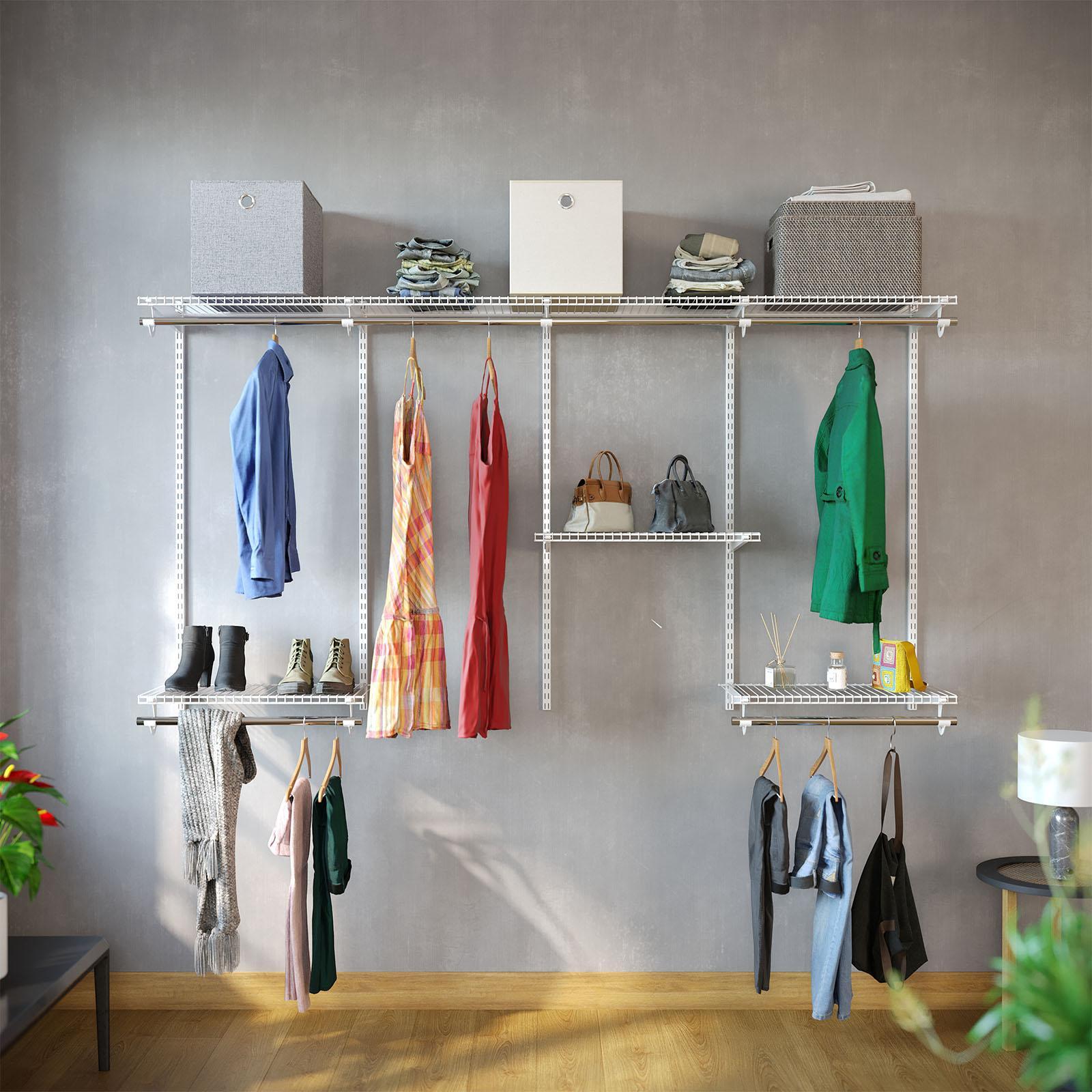 Flexi Storage Home Solutions 2400mm White Double Slot Wardrobe Starter Kit