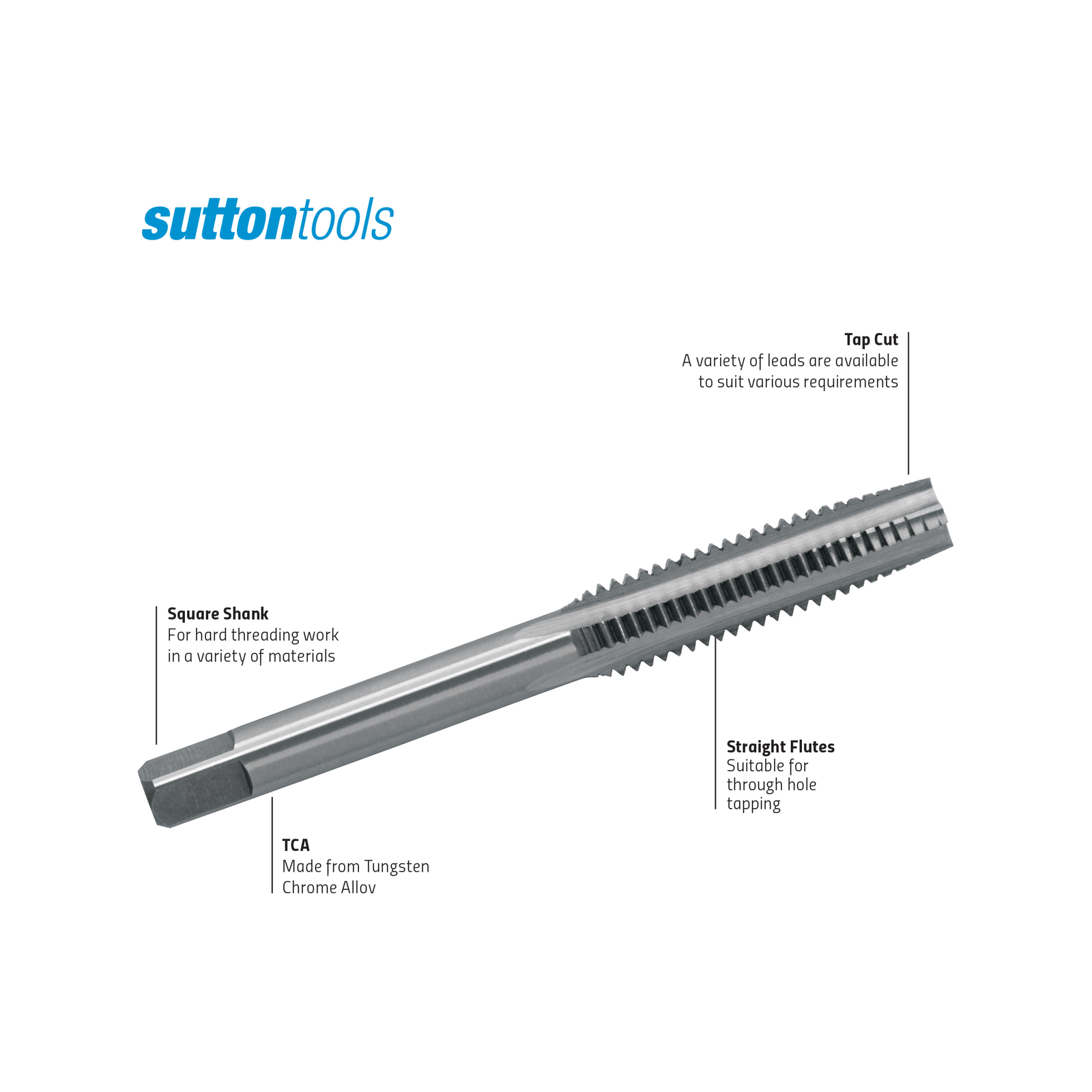 Sutton Tools 1/4 BSW Intermediate  Hand Tap