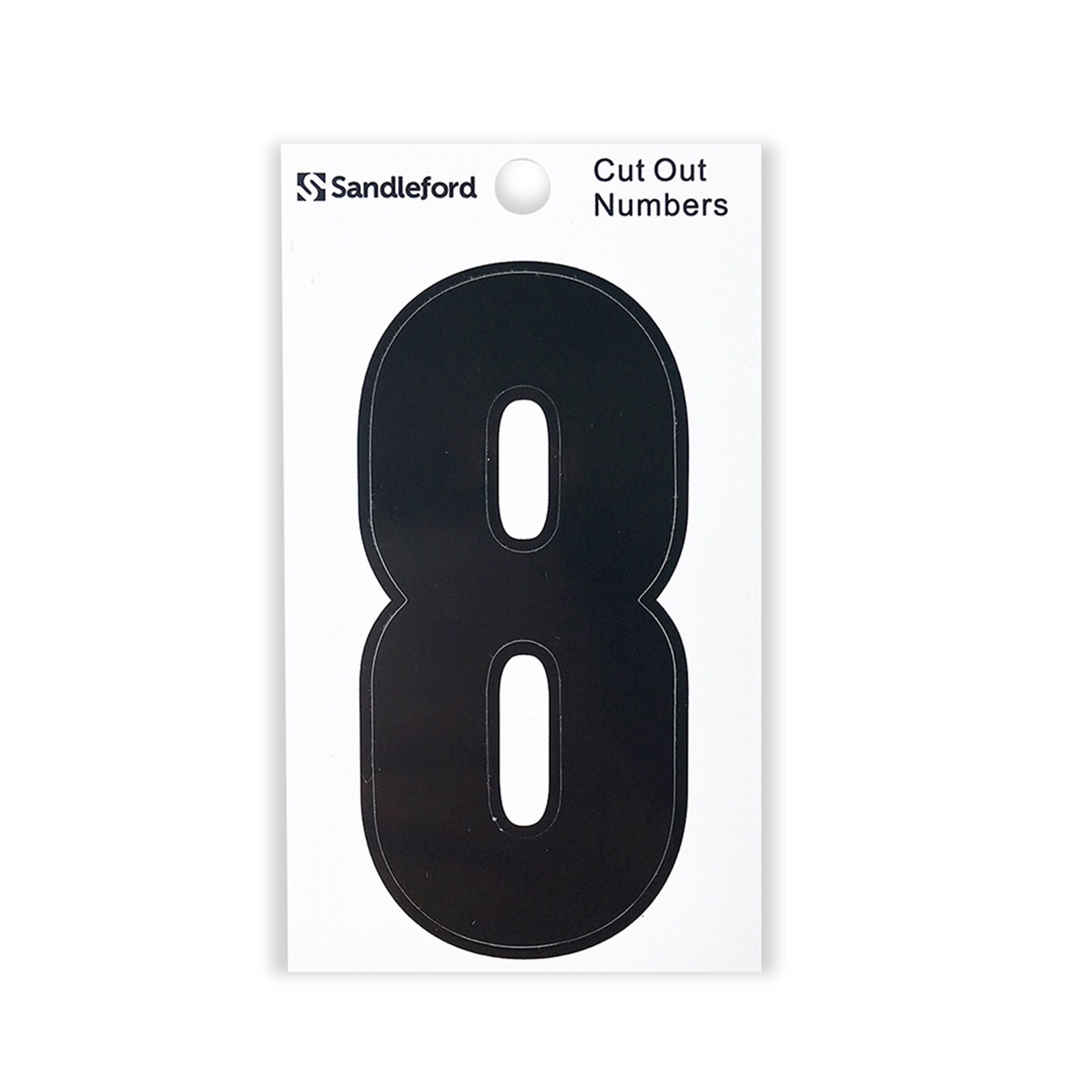 Sandleford 85mm Black Cut Out Self Adhesive House Number 8