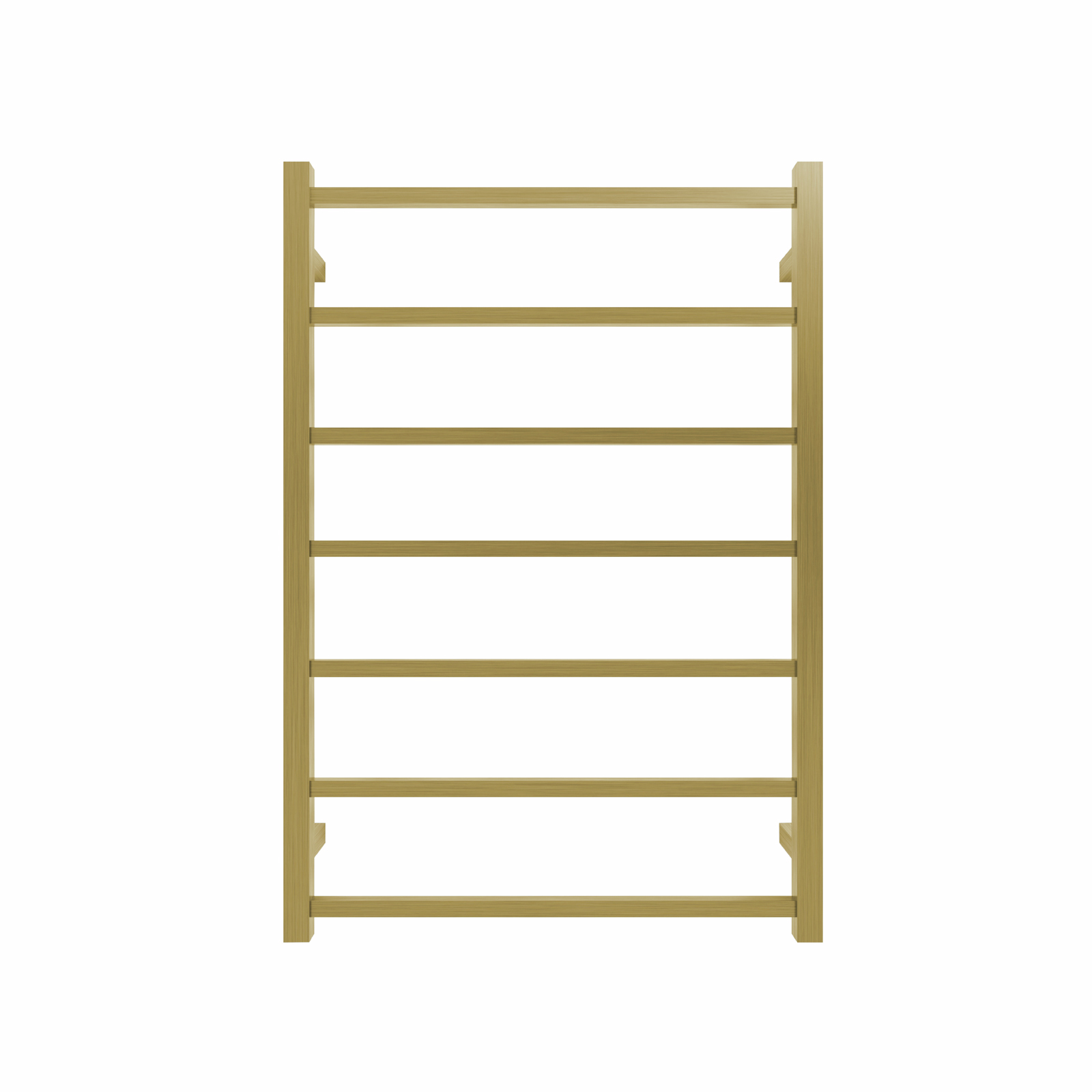 Commercial Square 7 Bar Brushed Gold PVD Heated Towel Rail