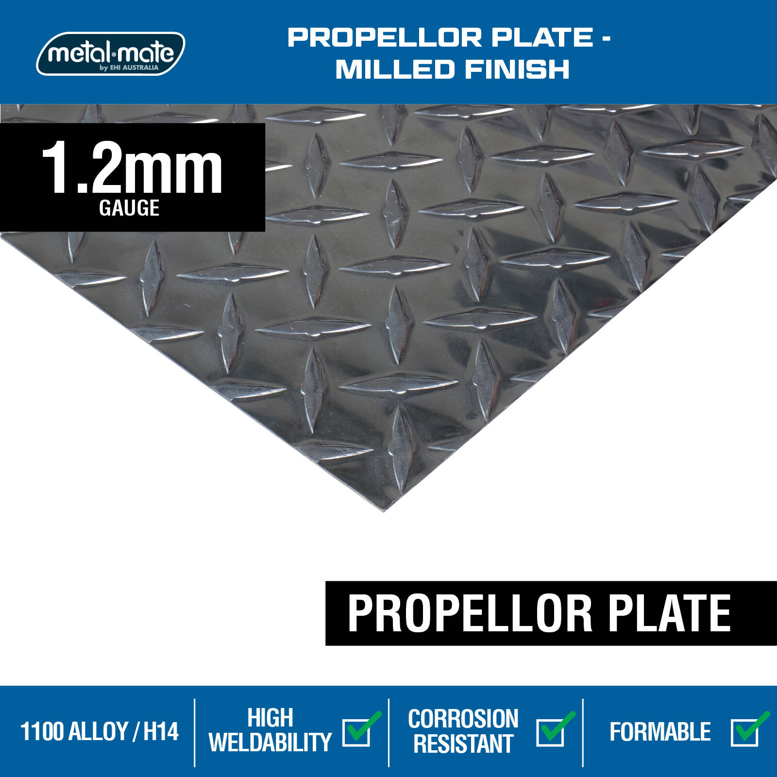Metal Mate 600 x 450 x 1.2mm Aluminium Propeller Plate 3 Metal Mate 600 x 450 x 1.2mm Aluminium Propeller Plate