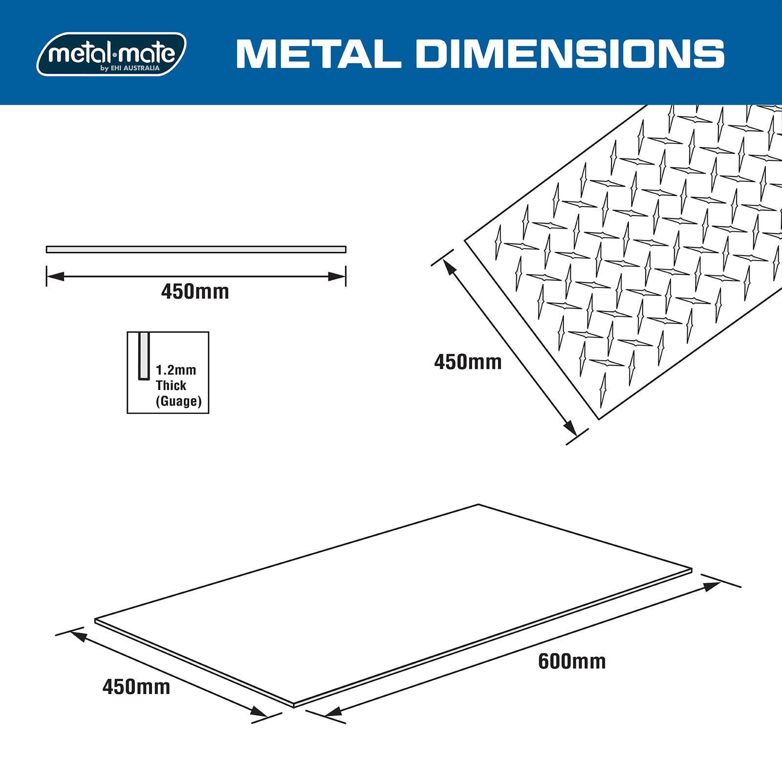 Metal Mate 600 x 450 x 1.2mm Aluminium Propeller Plate 4 Metal Mate 600 x 450 x 1.2mm Aluminium Propeller Plate
