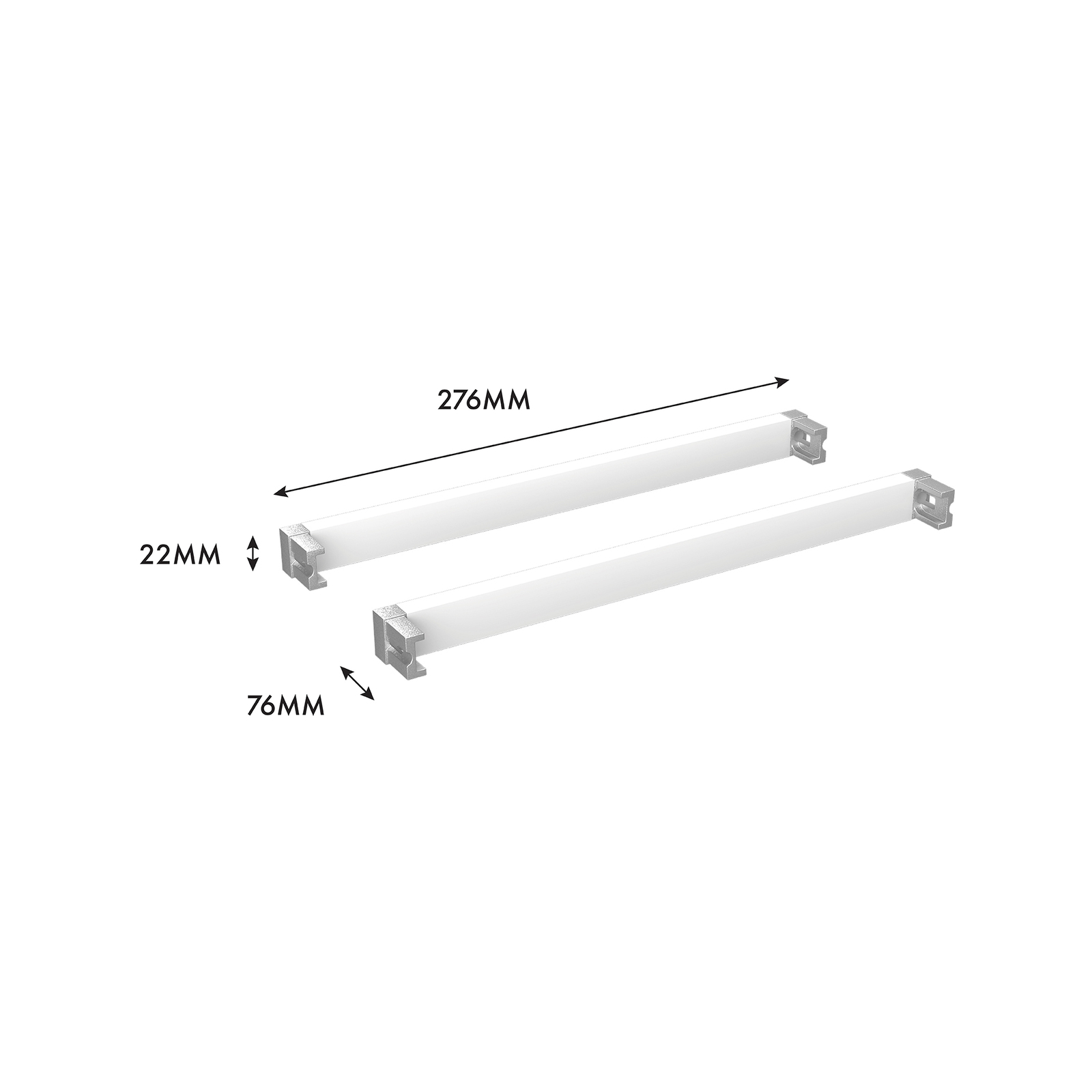 Flexi Storage Home Solutions 230mm White Basket Frame Cross Bars - 4 Pack - 230mm Standalone