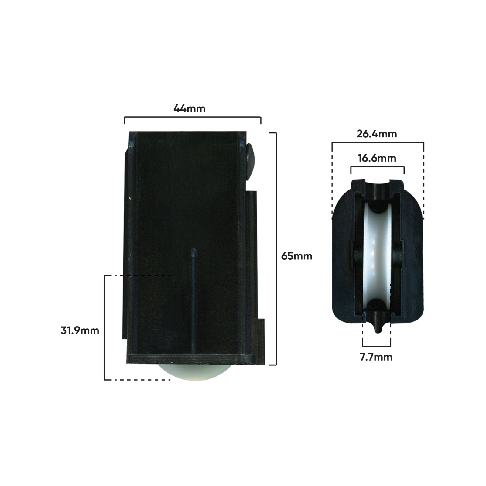 Rolltrak Heavy Duty Adjustable Nylon Carriage And Acetal Roller With Spring