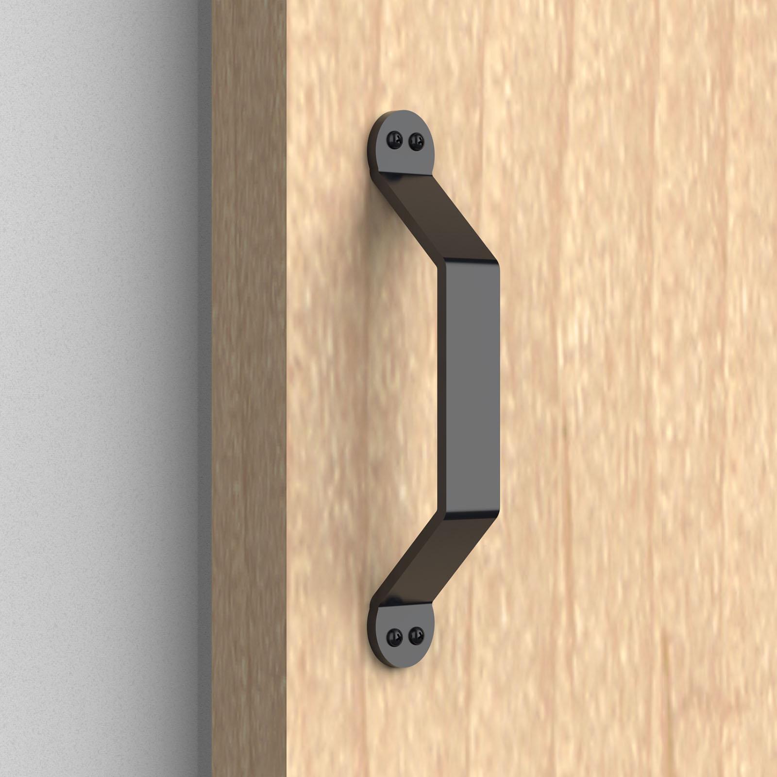 Rolltrak Black Matte Barn Door Raised Handle