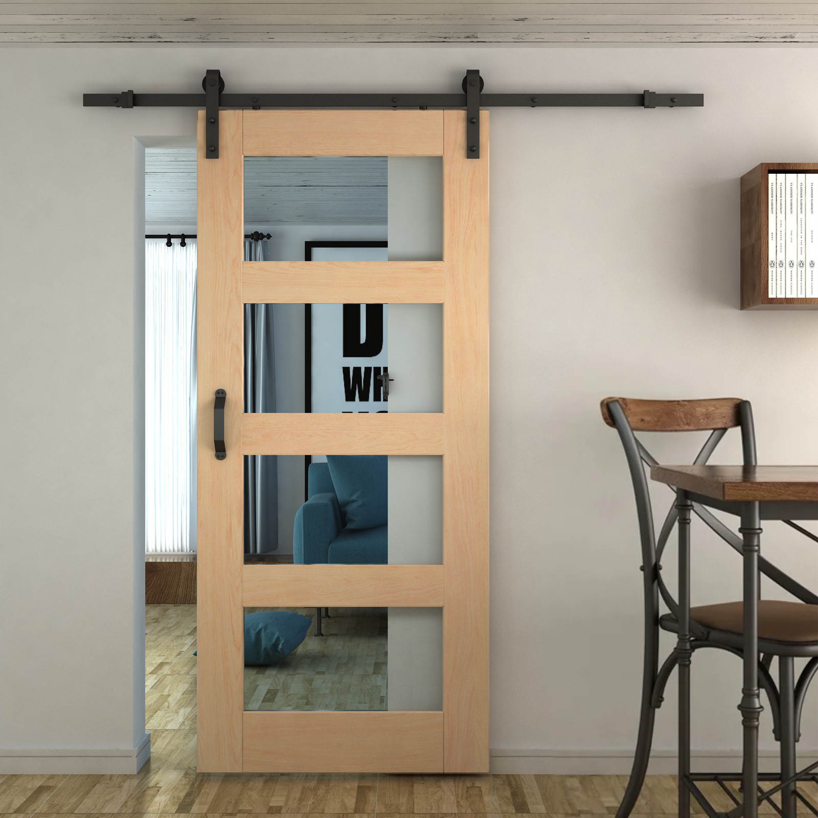 Rolltrak Black Matte Barn Door Raised Handle 3 Rolltrak Black Matte Barn Door Raised Handle