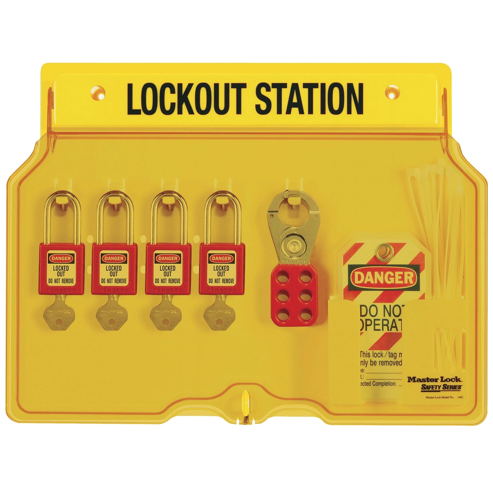Master Lock 4 x Padlock And Accessory Lockout Station