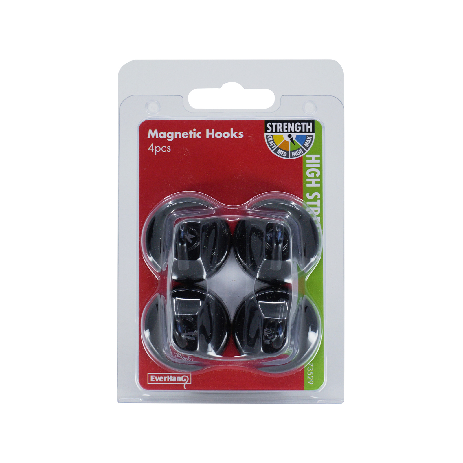 Everhang 35mm Black Magnetic Hook - 4 Pack 4 Everhang 35mm Black Magnetic Hook - 4 Pack