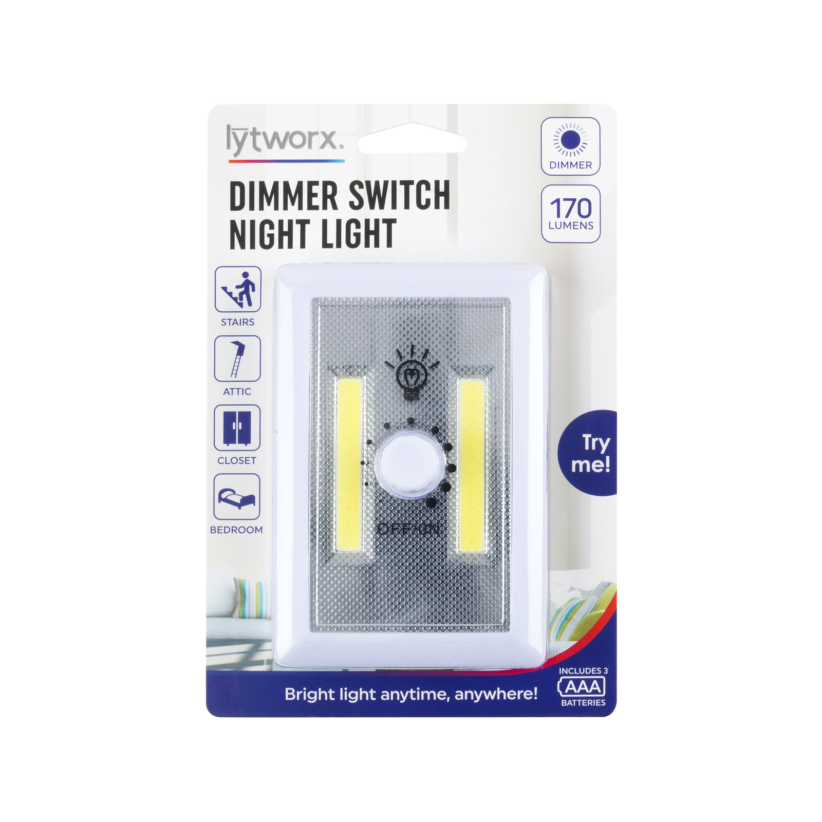 Lytworx Assorted Colours Battery Operated Dimmer Switch