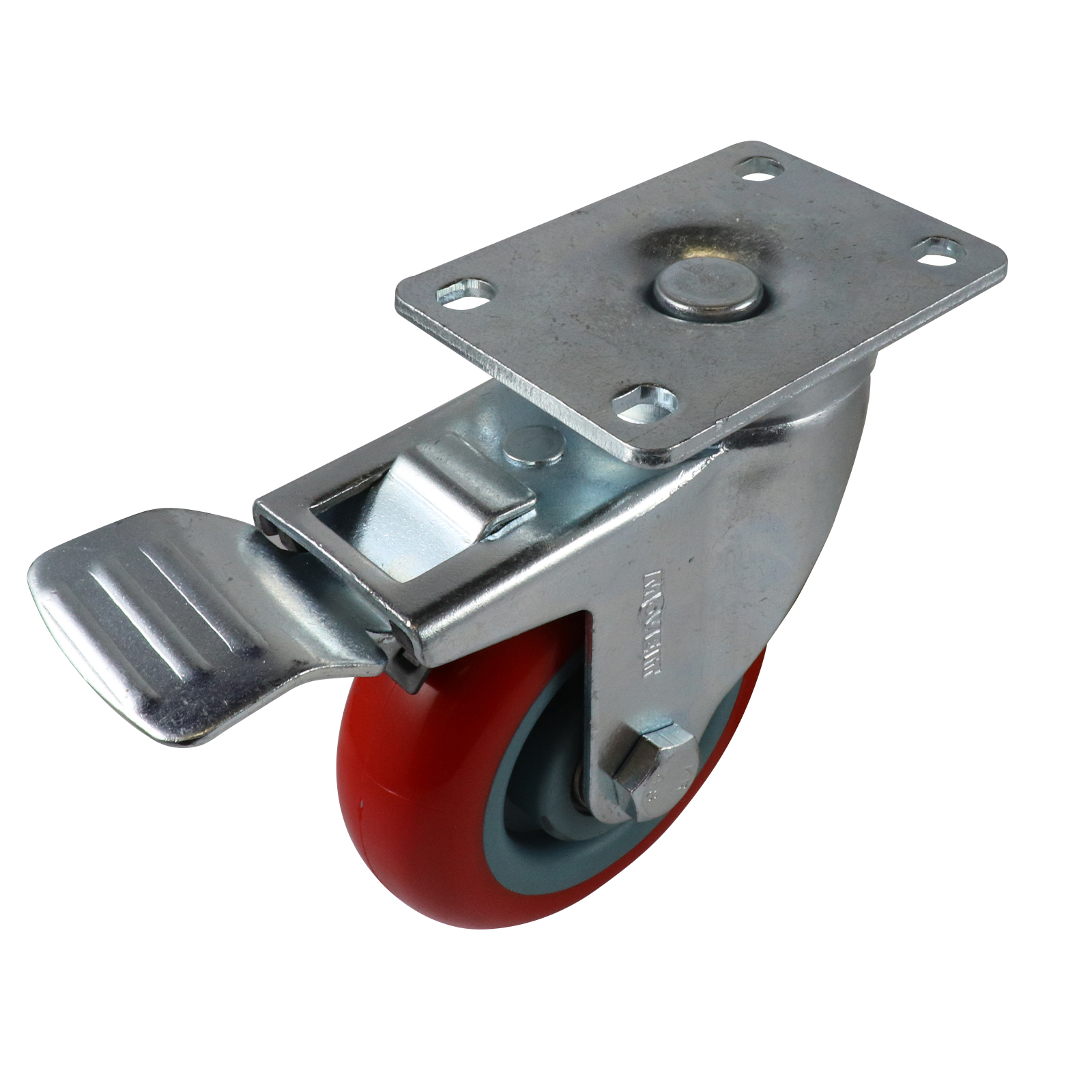 Move It 100mm 150kg Red Poly Swivel Brake Castor