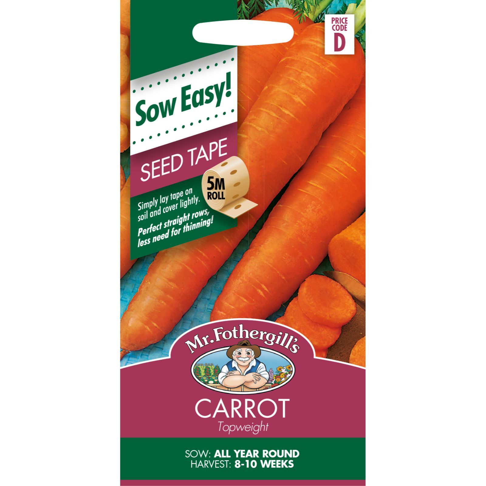 Mr Fothergill's Carrot Topweight Seed Tape