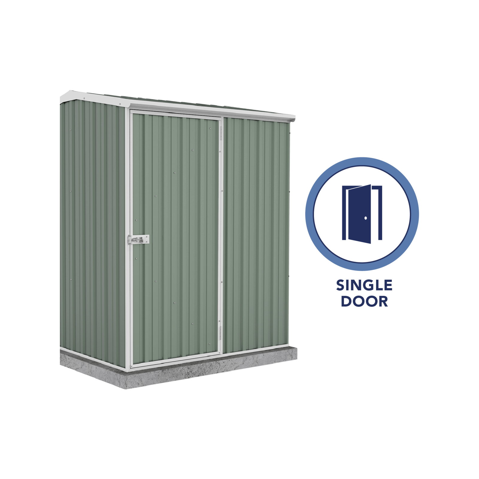 Absco Sheds 1.52 x 1.52 x 1.95m Pale Eucalypt Premier Single Door Garden Shed 4 Absco Sheds 1.52 x 1.52 x 1.95m Pale Eucalypt Premier Single Door Garden Shed
