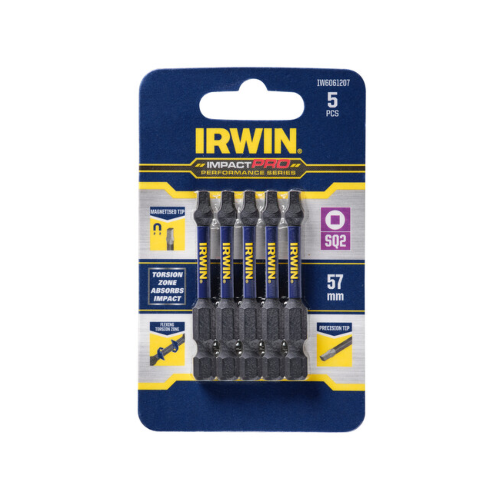 IRWIN 57mm SQ2 Impact Pro Performance - 5 Pack