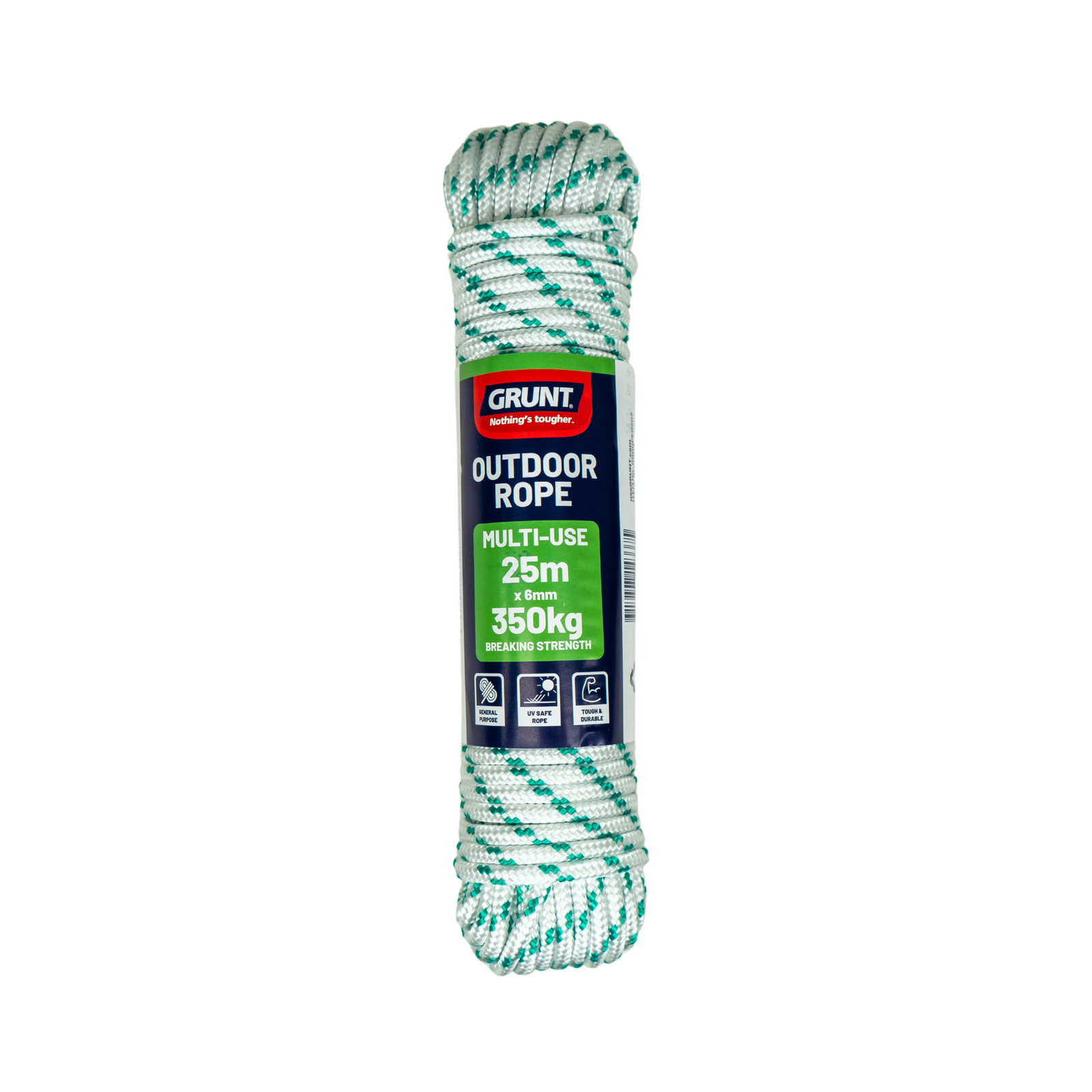 Grunt 6mm x 25m White And Green Outdoor Rope