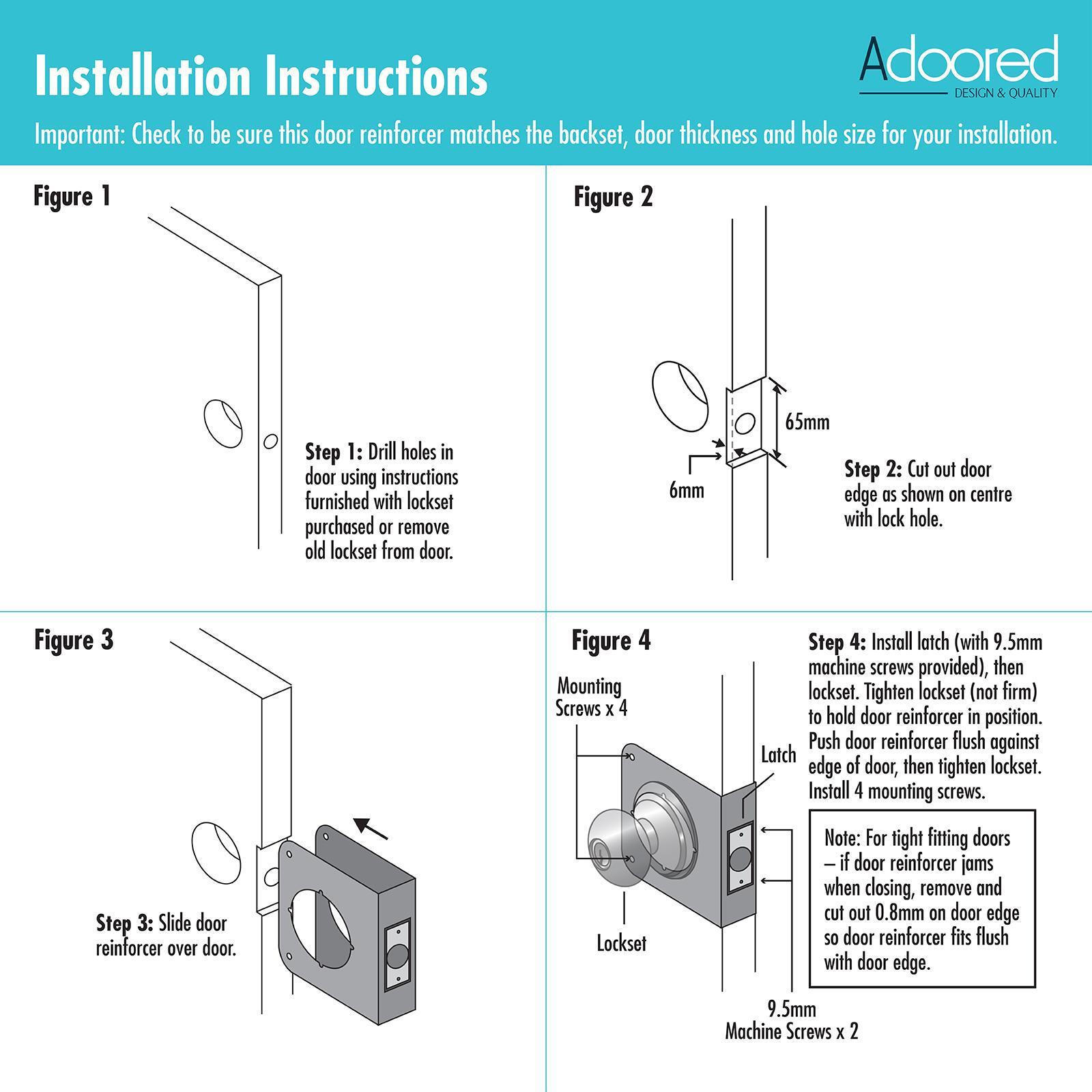 Adoored 70mm 1 Hole Backset Door Reinforcer