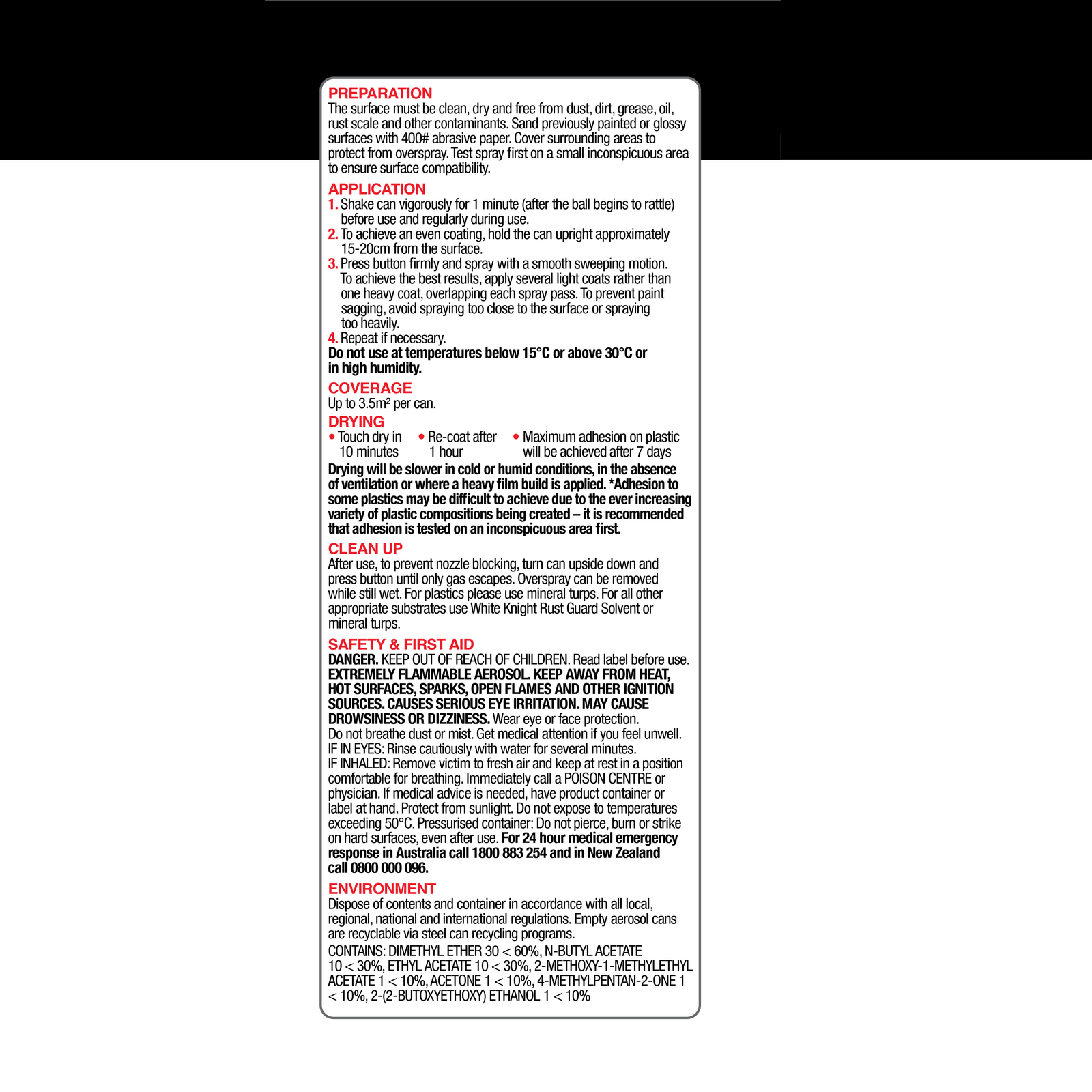 White Knight 310g Clear Gloss Squirts Spray Paint