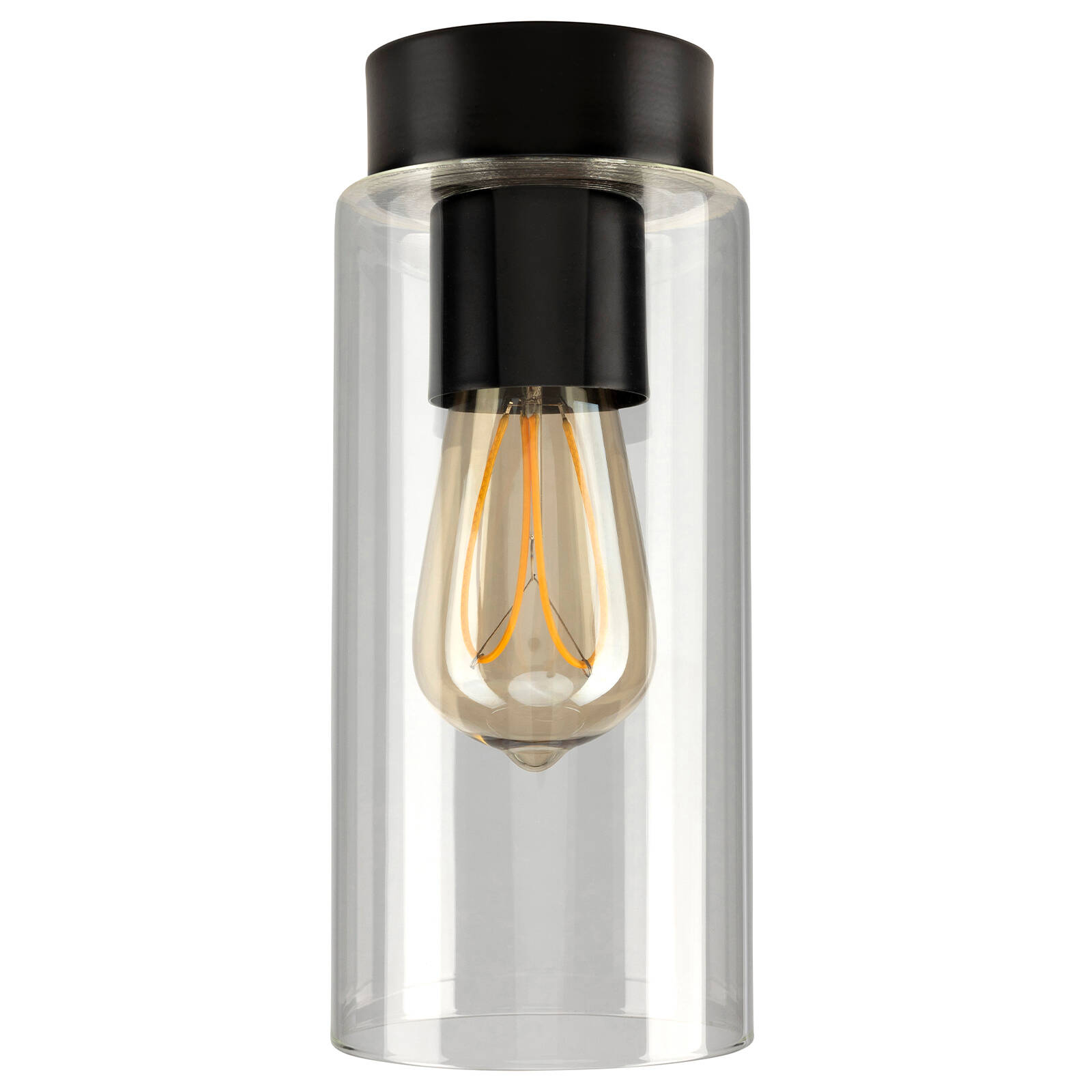 Brilliant 10cm Matt Black Juno DIY Install Batten Fix Light Shade