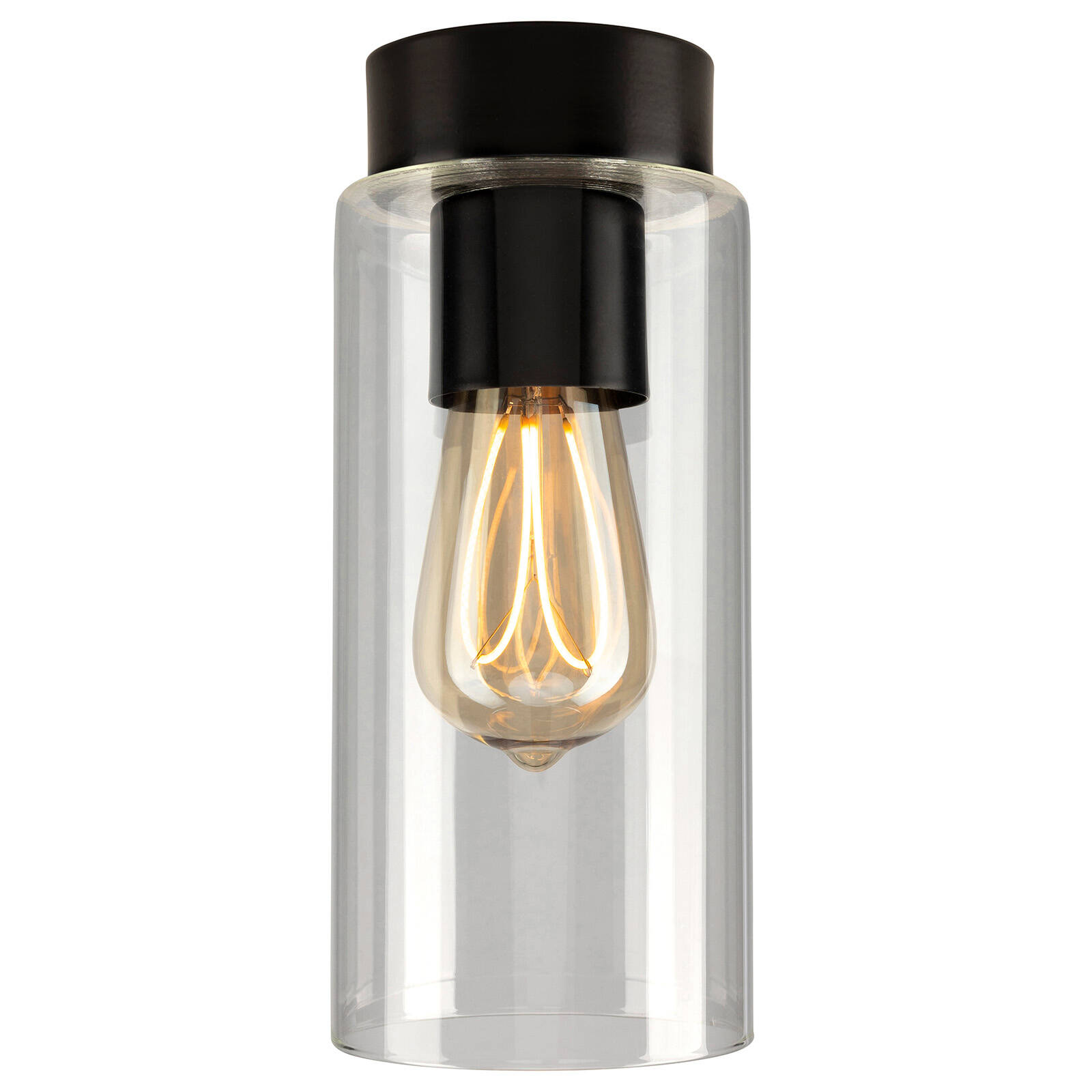 Brilliant 10cm Matt Black Juno DIY Install Batten Fix Light Shade 3 Brilliant 10cm Matt Black Juno DIY Install Batten Fix Light Shade