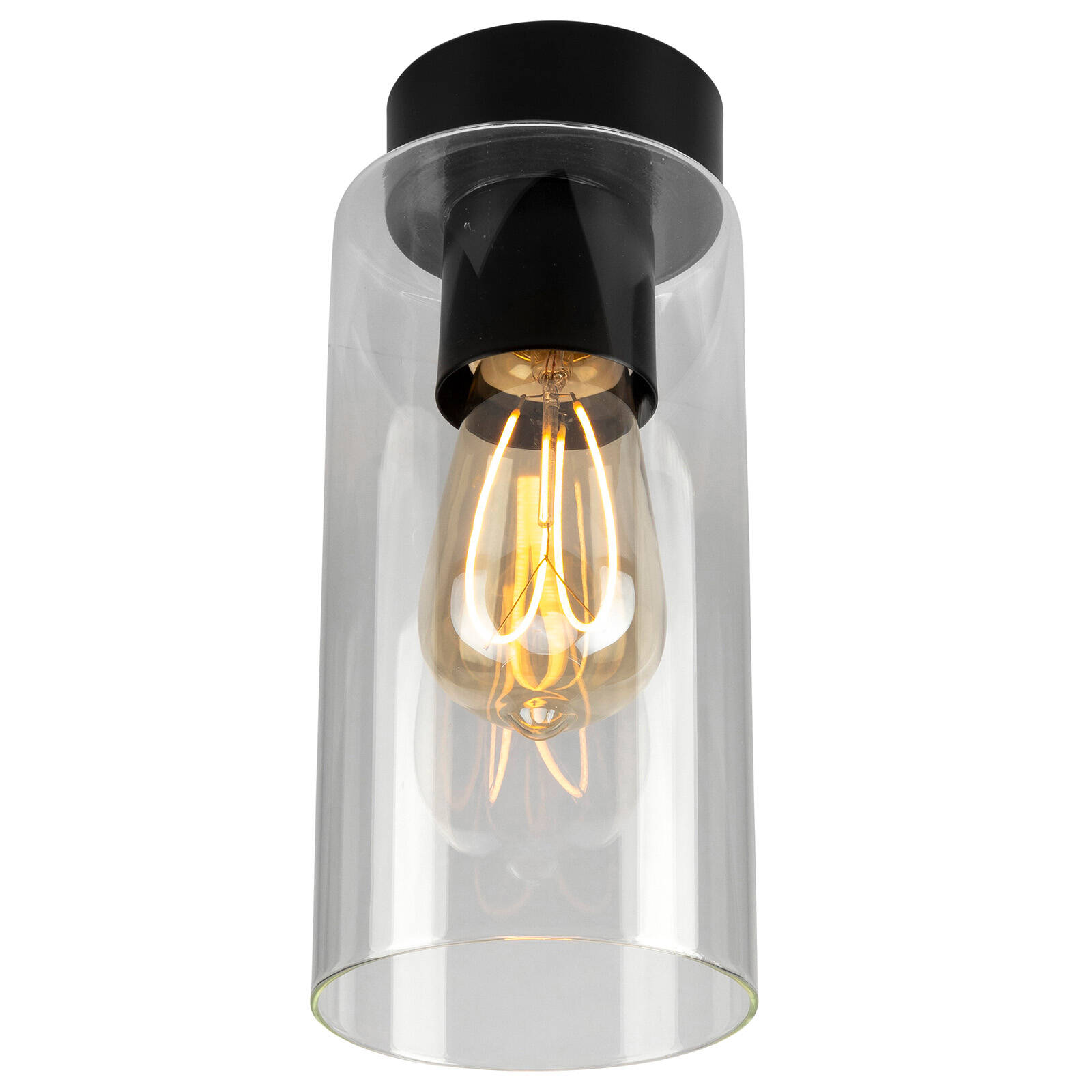 Brilliant 10cm Matt Black Juno DIY Install Batten Fix Light Shade 4 Brilliant 10cm Matt Black Juno DIY Install Batten Fix Light Shade