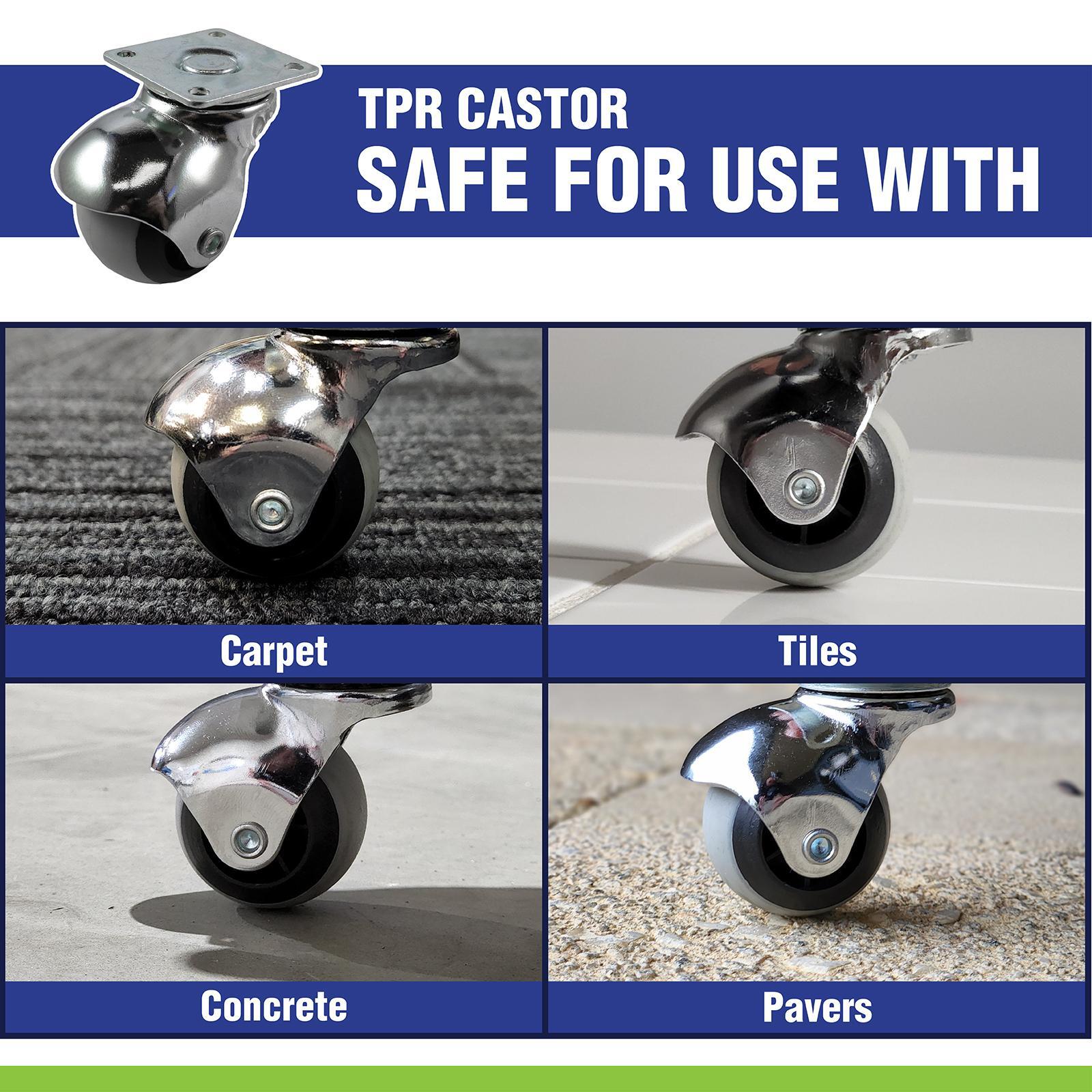 Easyroll 38mm 25kg Swivel Plate TPR Ball Wheel Castor