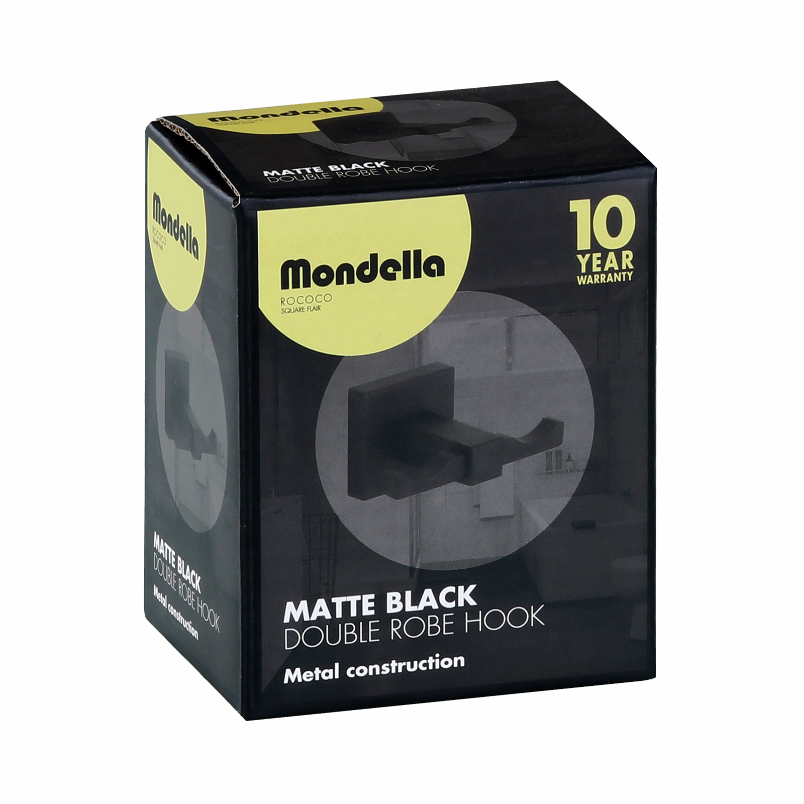 Mondella Matte Black Rococo Double Robe Hook