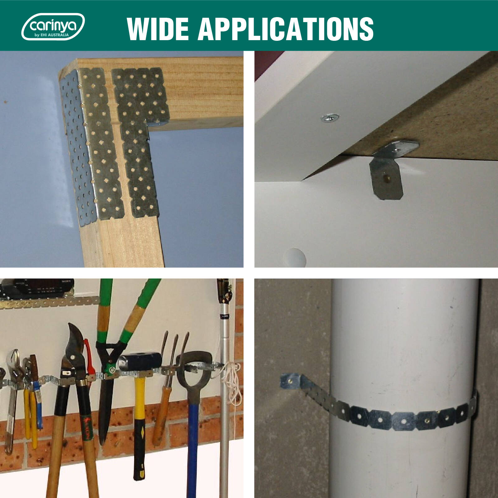 Carinya 40 x 200 x 2mm Galvanised Flat Plate Make-A-Bracket