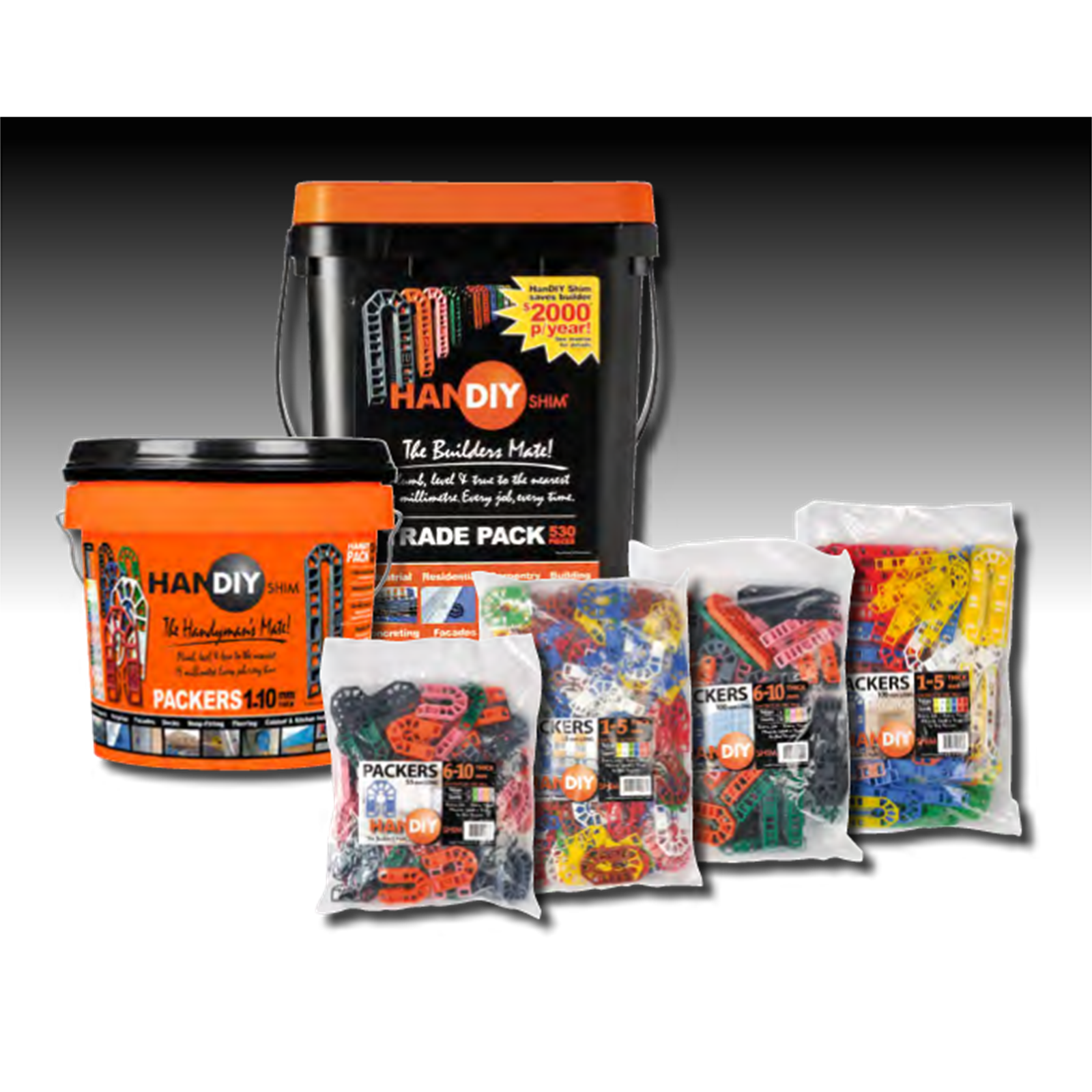 HanDIY Shim 1-10mm Packer Handy Pack - 134 Pack