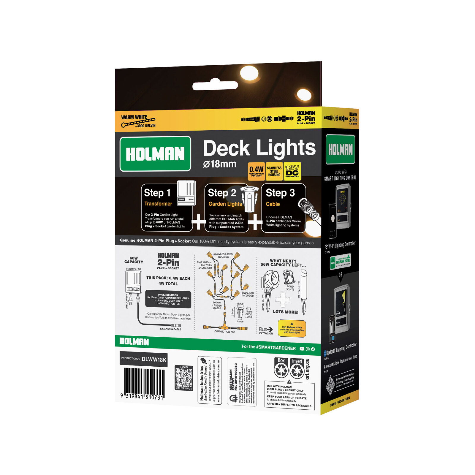 Holman 18mm Warm White Deck Light - 10 Pack 8 Holman 18mm Warm White Deck Light - 10 Pack