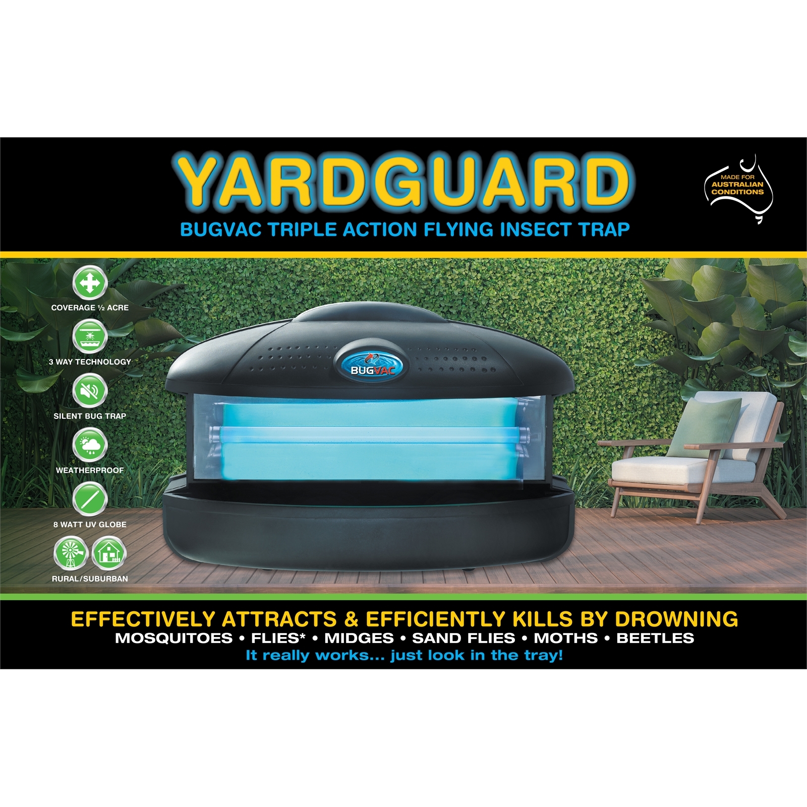 Yard Guard Bug Vac Flying Insect Trapper 3 Yard Guard Bug Vac Flying Insect Trapper