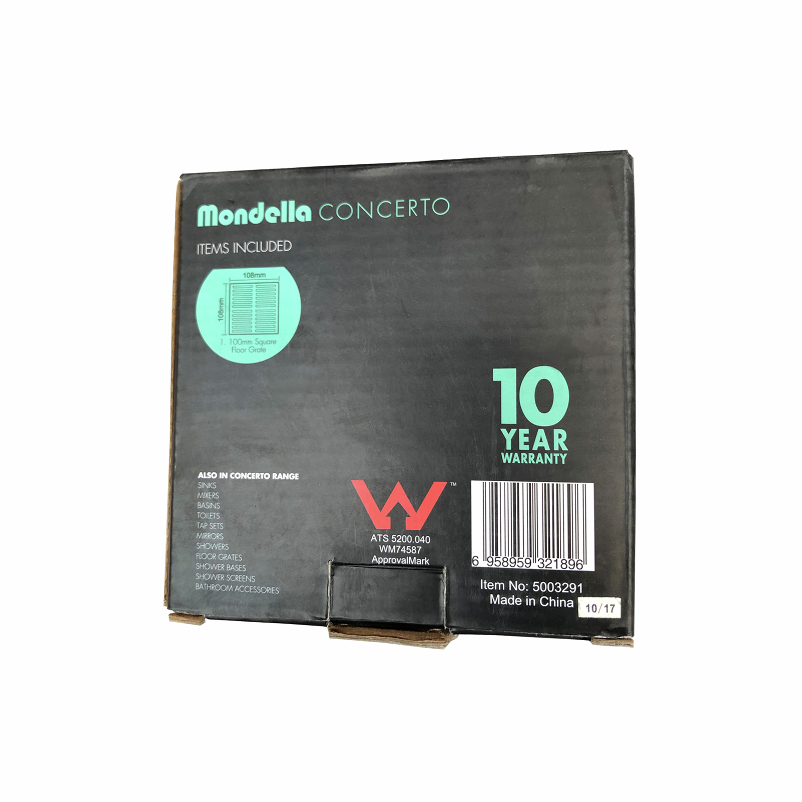 Mondella 100mm Concerto Stainless Steel Square Floor Grate