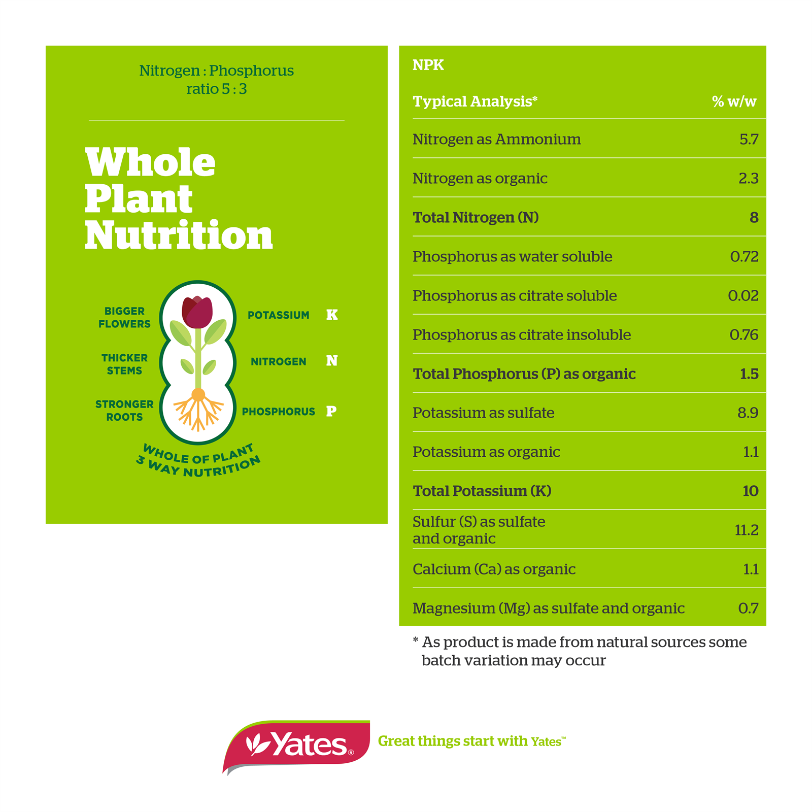 Yates 1.5kg Thrive Natural Roses And Flowers Organic Based Pelletised Plant Food