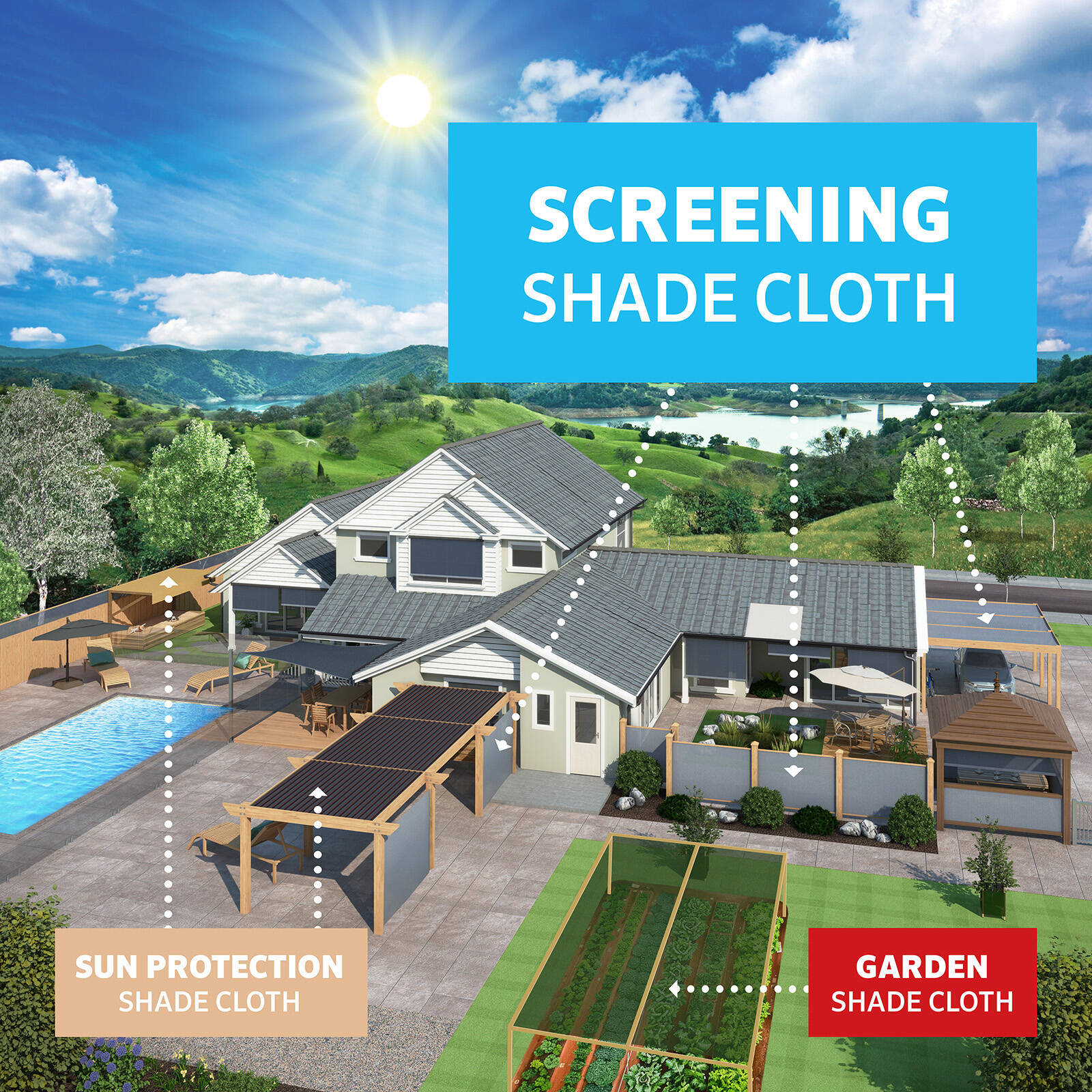 Coolaroo 1.83m Wide Rainforest Heavy-Duty Screening Shade Cloth 70% UV Block - P/Mtr 3 Coolaroo 1.83m Wide Rainforest Heavy-Duty Screening Shade Cloth 70% UV Block - P/Mtr