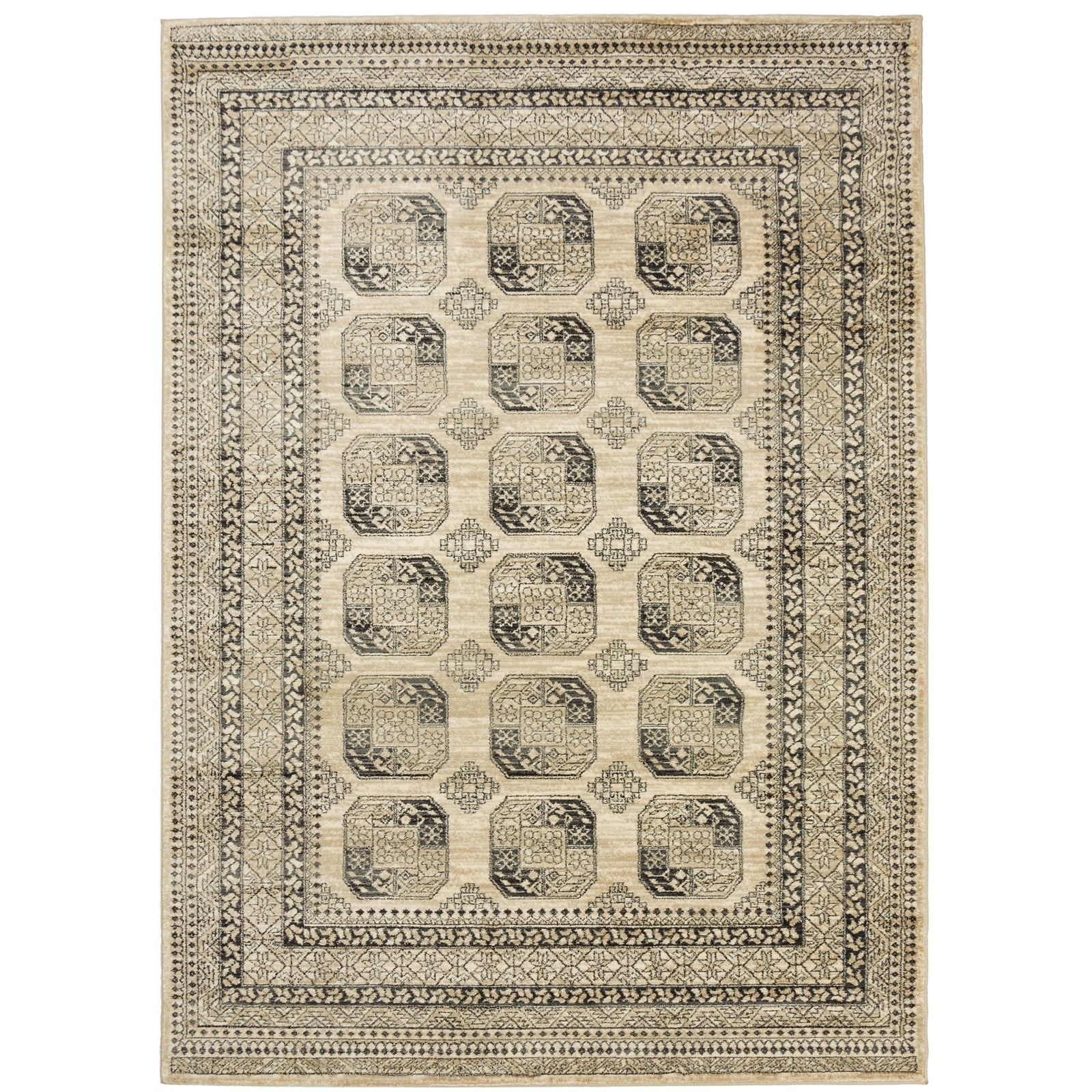Romantic 200 x 290cm Bokhara Beige Rug