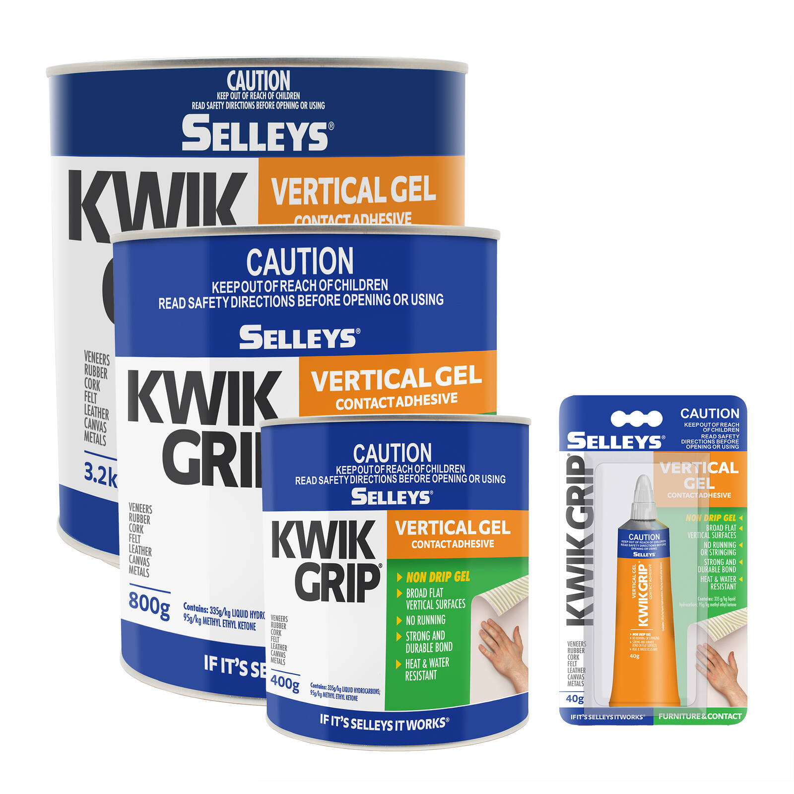 Selleys 400g Kwik Grip Gel Vertical Contact Adhesive - 400g
