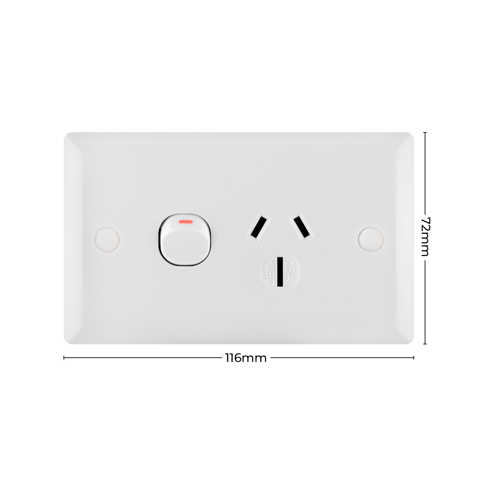 DETA 15Amp Solid Plate Single Power Point 4 DETA 15Amp Solid Plate Single Power Point