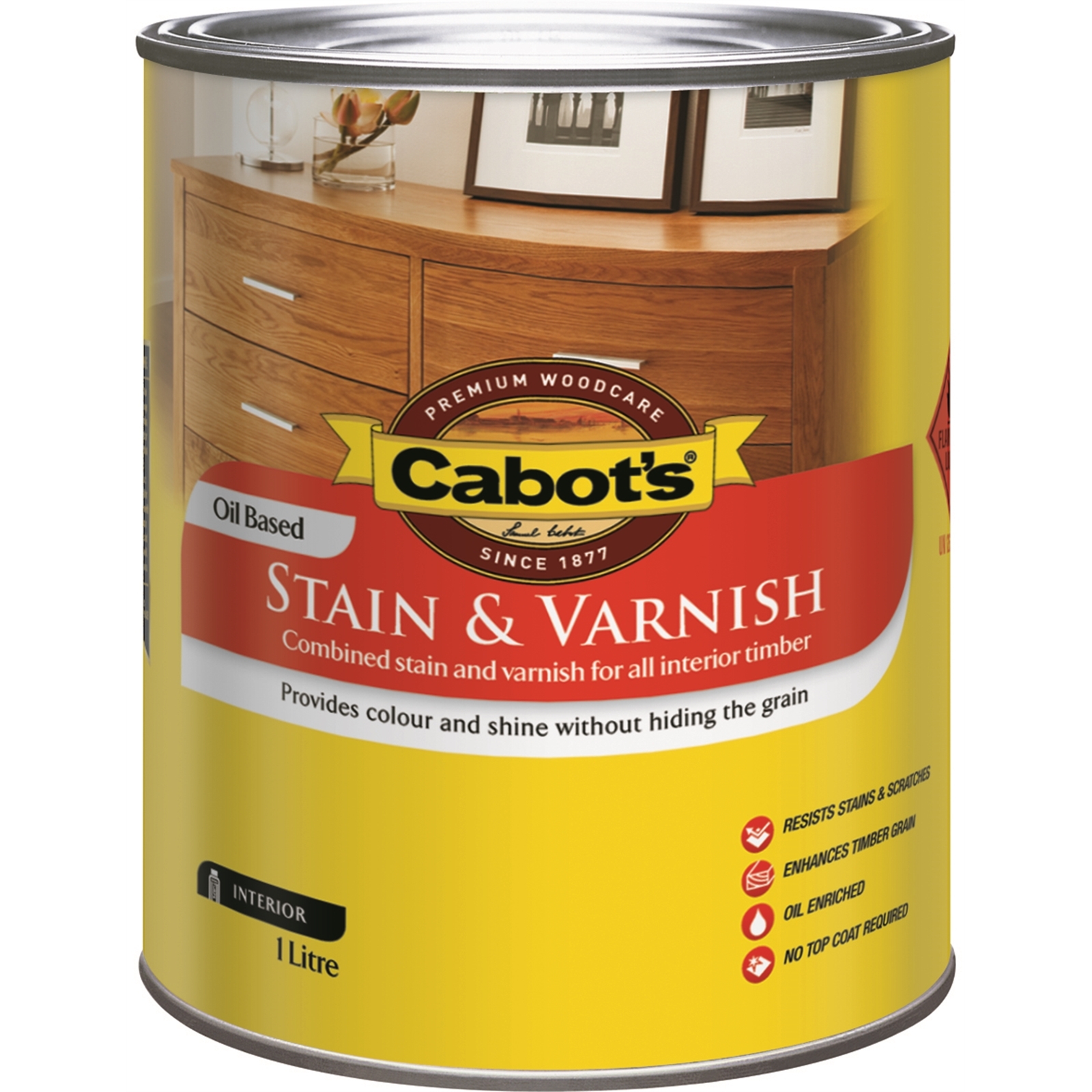 Cabot's 1L Cedar Satin Oil Based Stain And Varnish