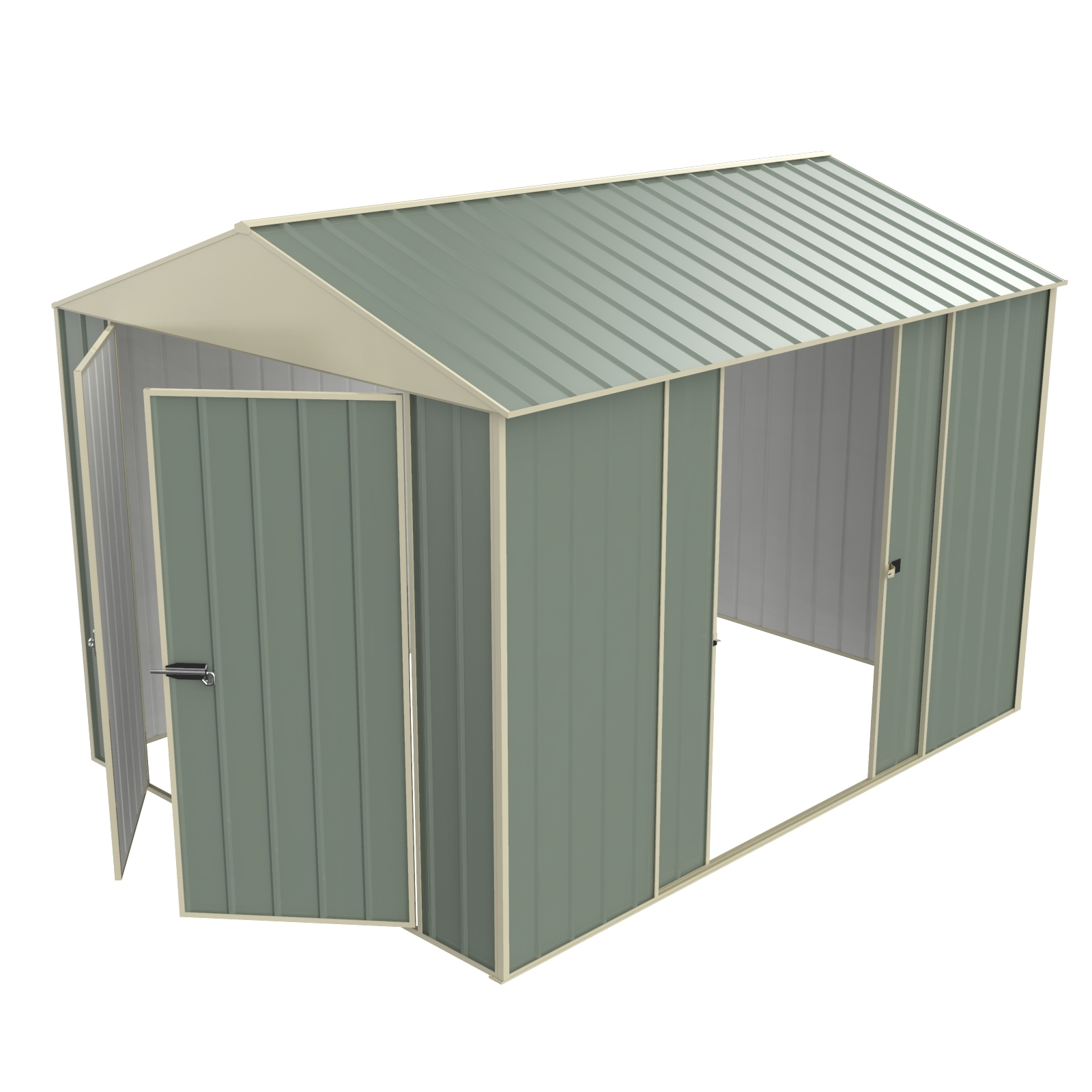 Build-a-Shed 2.3 x 3.0 x 2.3m Gable Double Sliding Side Door Shed - Green