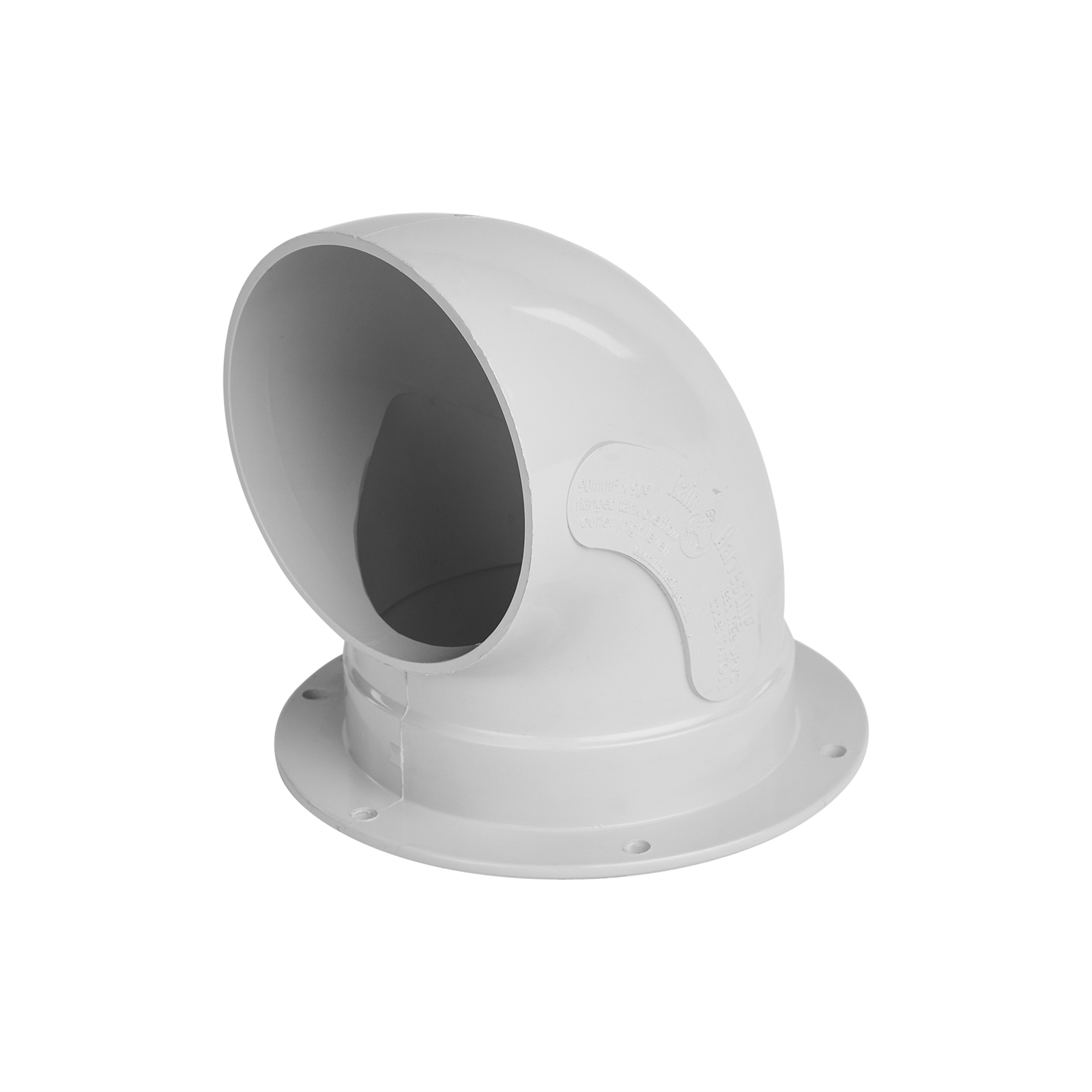 Rain Harvesting High Level Flanged Tank Overflow - 90mm