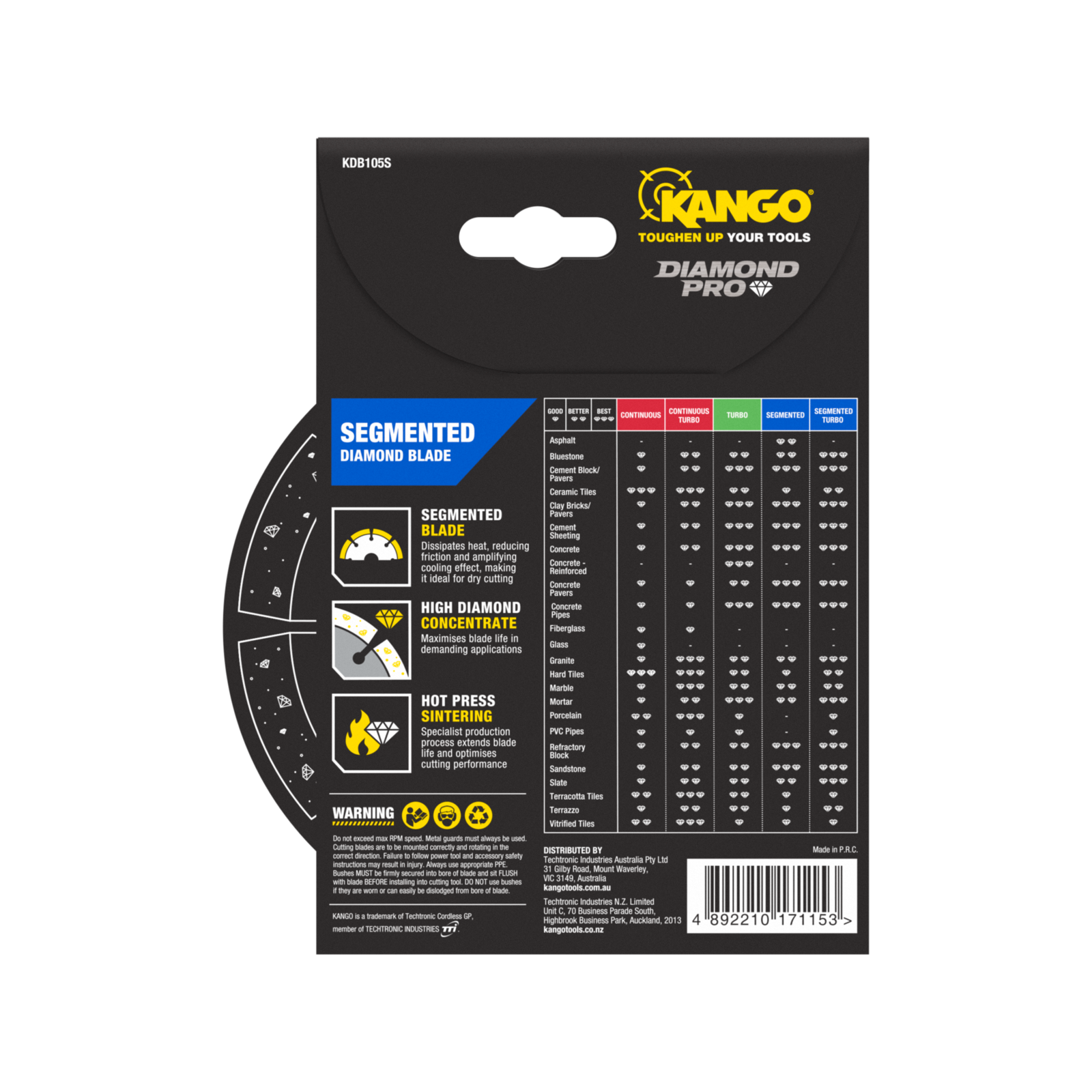 Kango 105mm Segmented Diamond Saw Blade 3 Kango 105mm Segmented Diamond Saw Blade